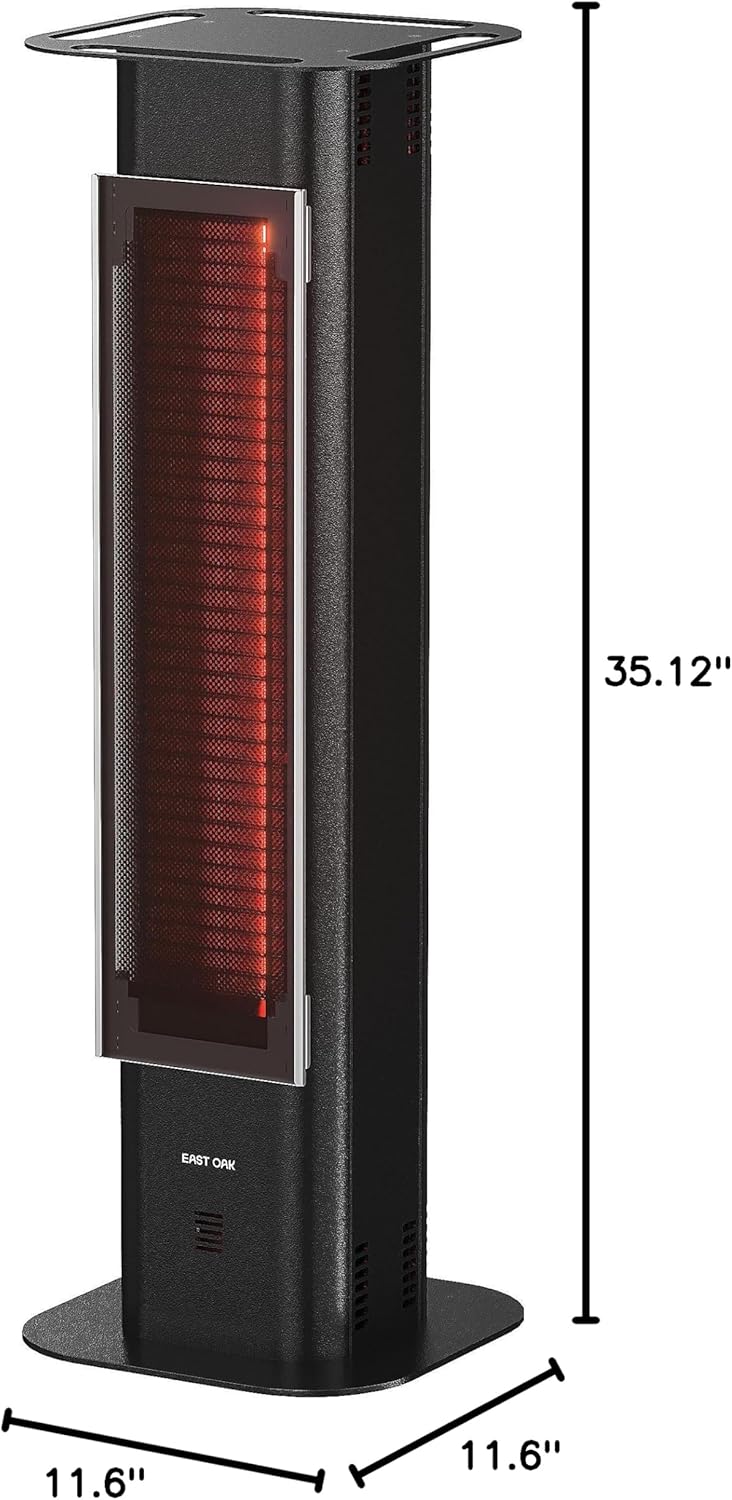 EAST OAK 1500W Electric Infrared Patio Heater with Remote Control
