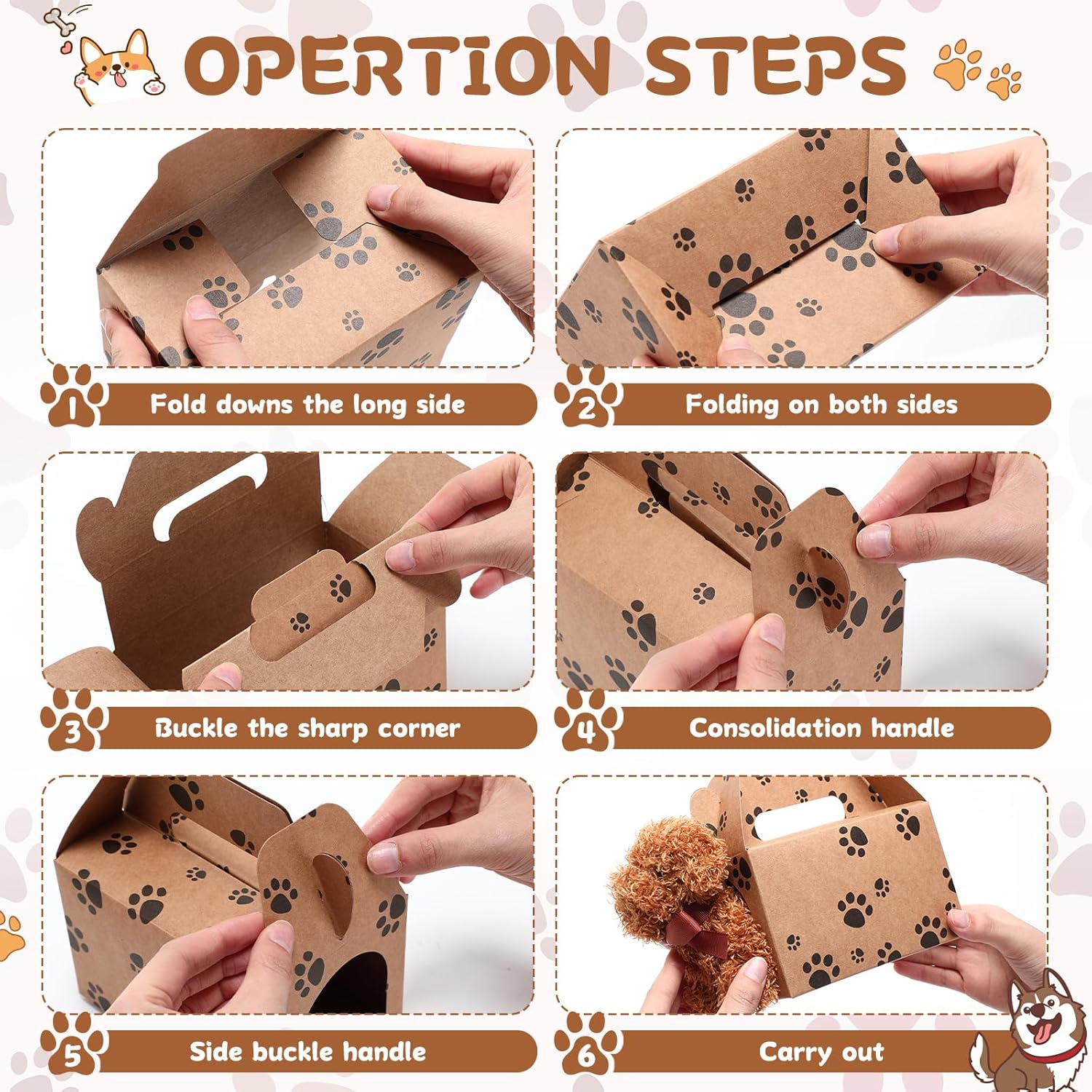30 Pcs Paw Print Party Favor Boxes for Adoption and Weddings