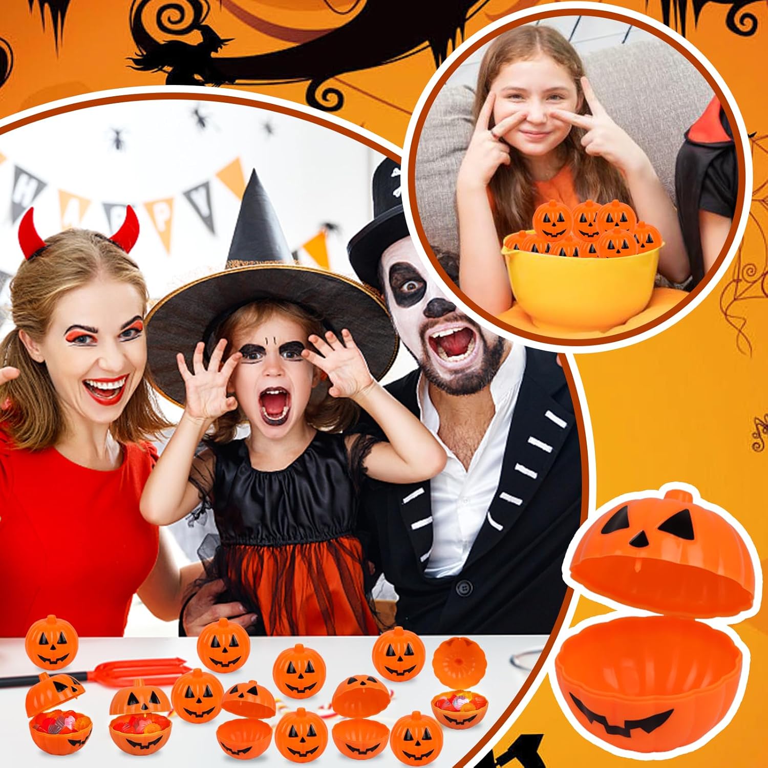 FOIMAS Halloween Pumpkin Candy Box 36pcs