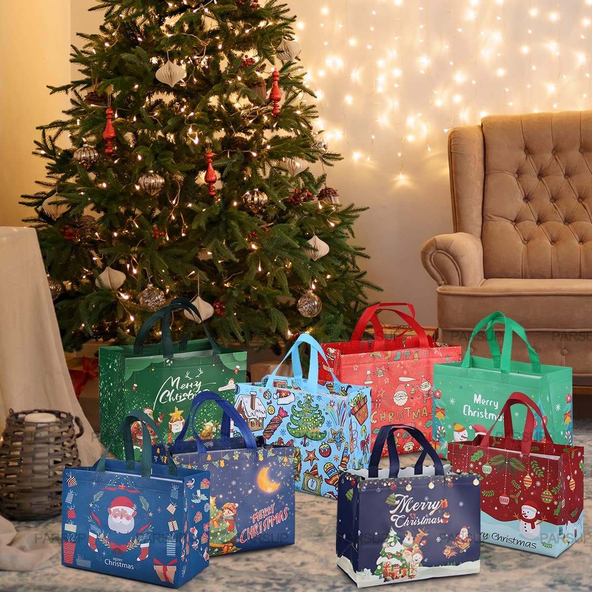 PARSUP Multifunctional Christmas Gift Bags with Handles