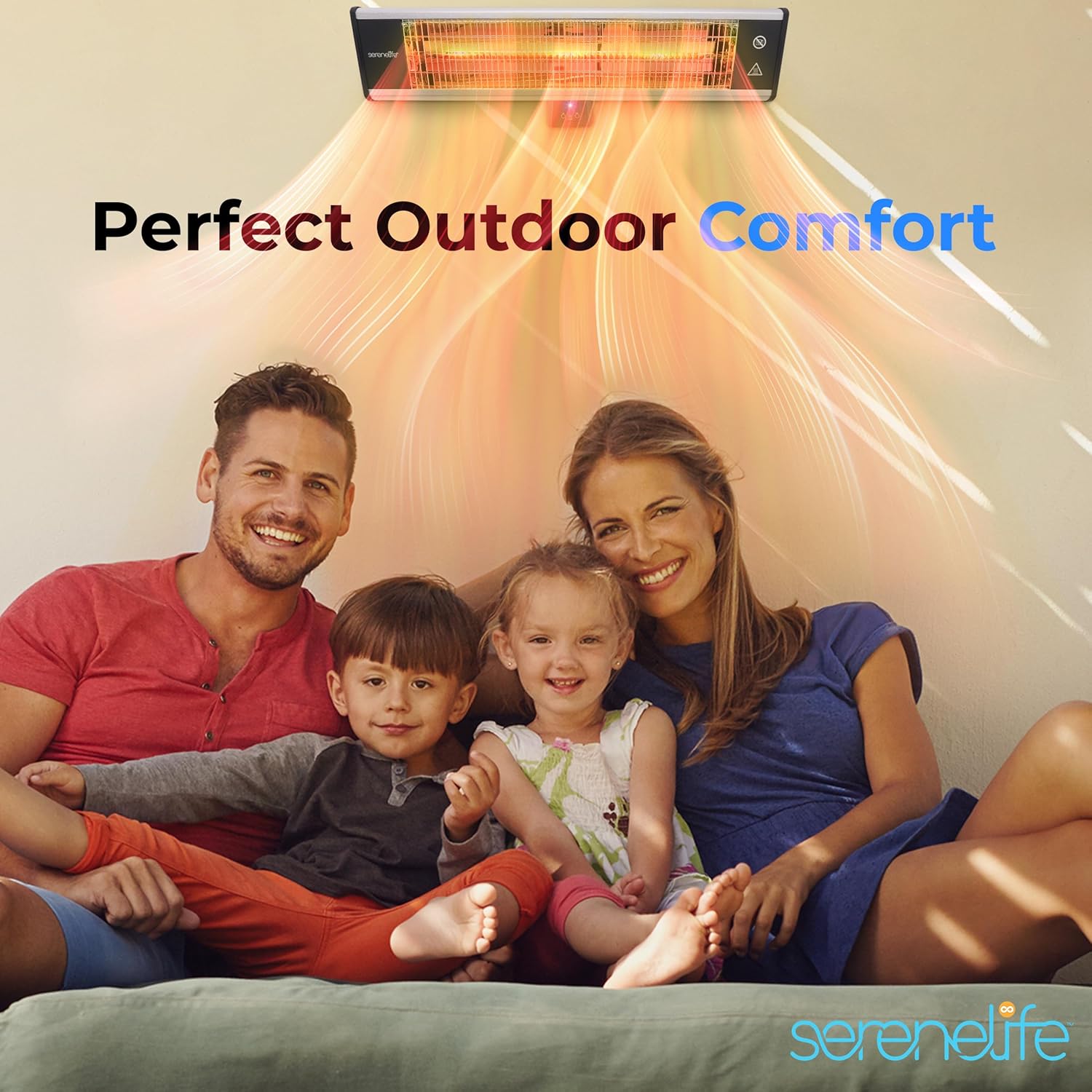 SereneLife Infrared Wall Mount Heater with Remote Control 1500W