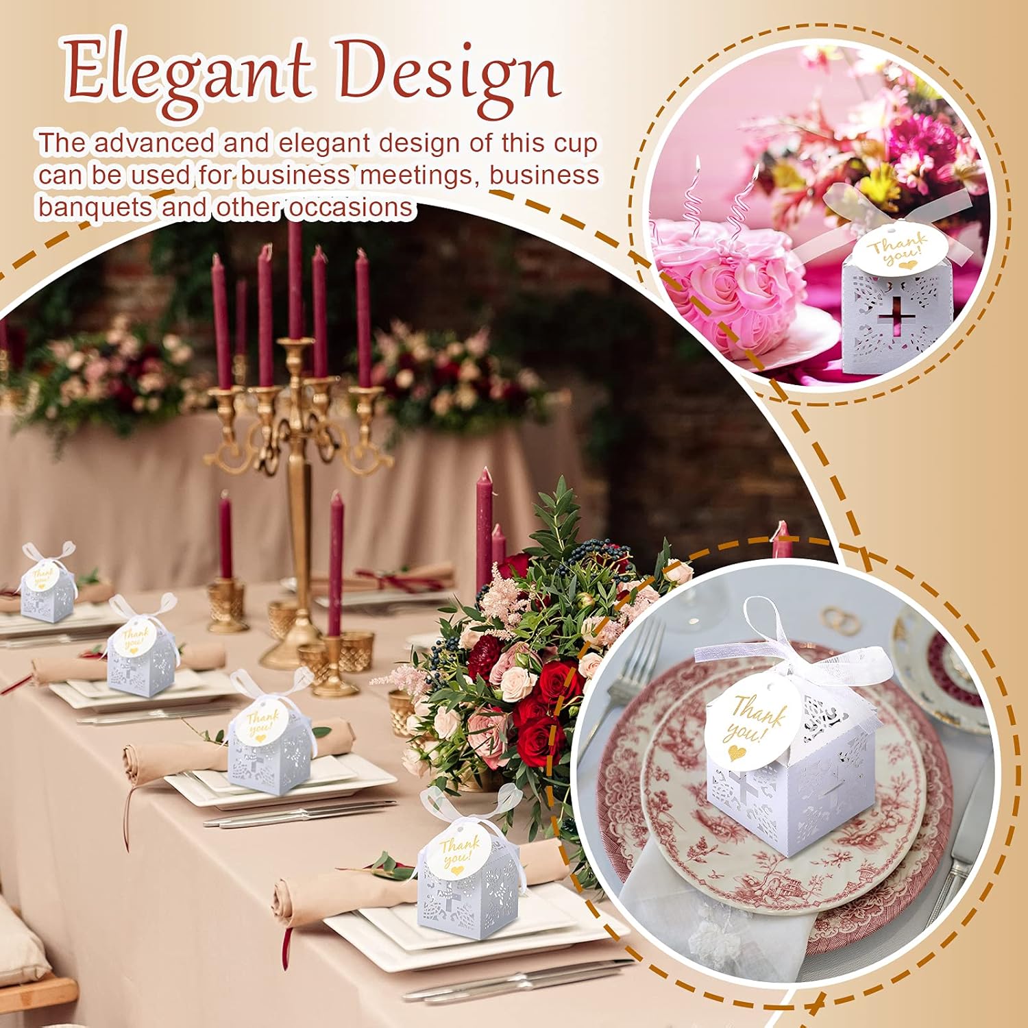 Marspark 50 White Christening Favor Boxes 2x2x3 Inch