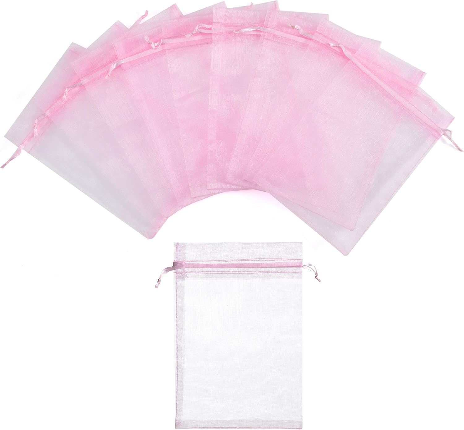 Volanic 100PCS 4x6 Inch Sheer Drawstring Organza Gift Bags