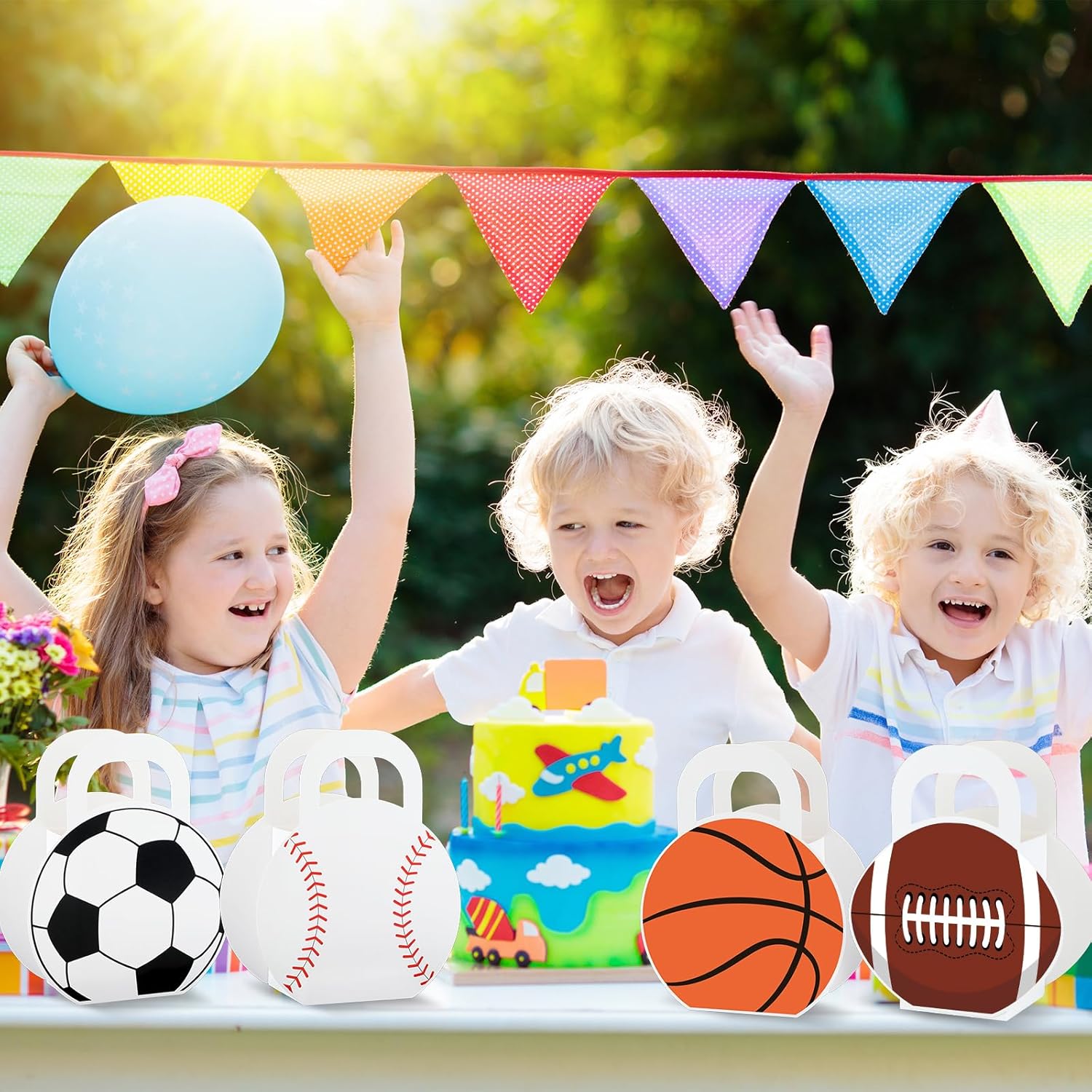 Justforjoyful 24Pcs Sports Themed Gift Bags