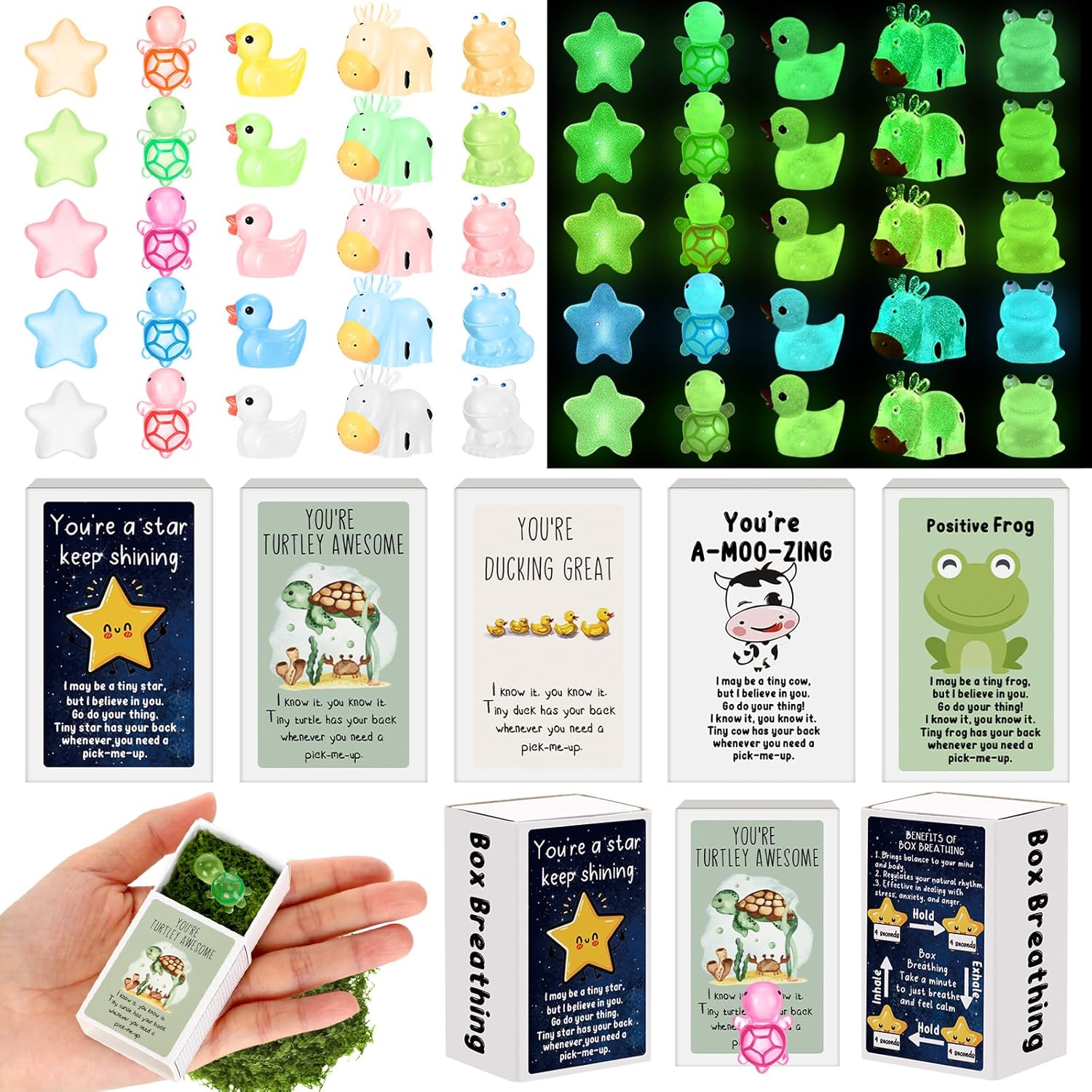 100 Pcs Luminous Resin Affirmation Gift Box Set