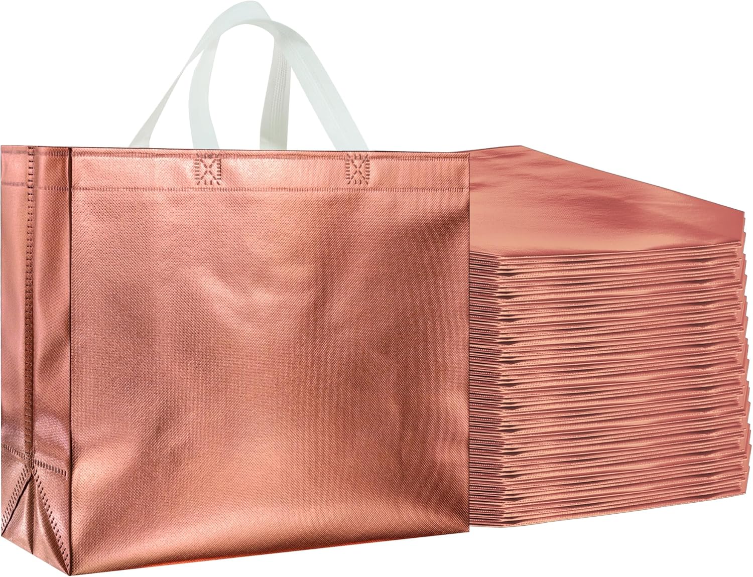 BLEWINDZ 60Pcs Reusable Gift Bags Rose Gold