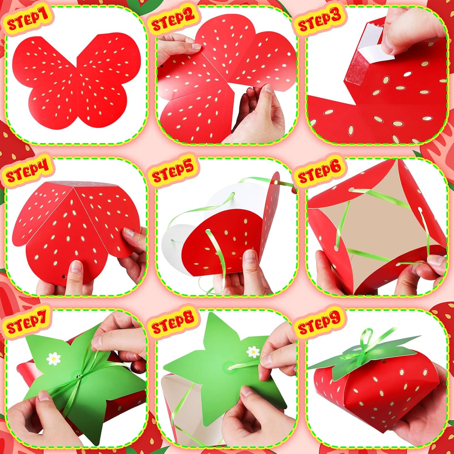 30 Pcs Strawberry Treat Boxes for Birthday Party Decorations