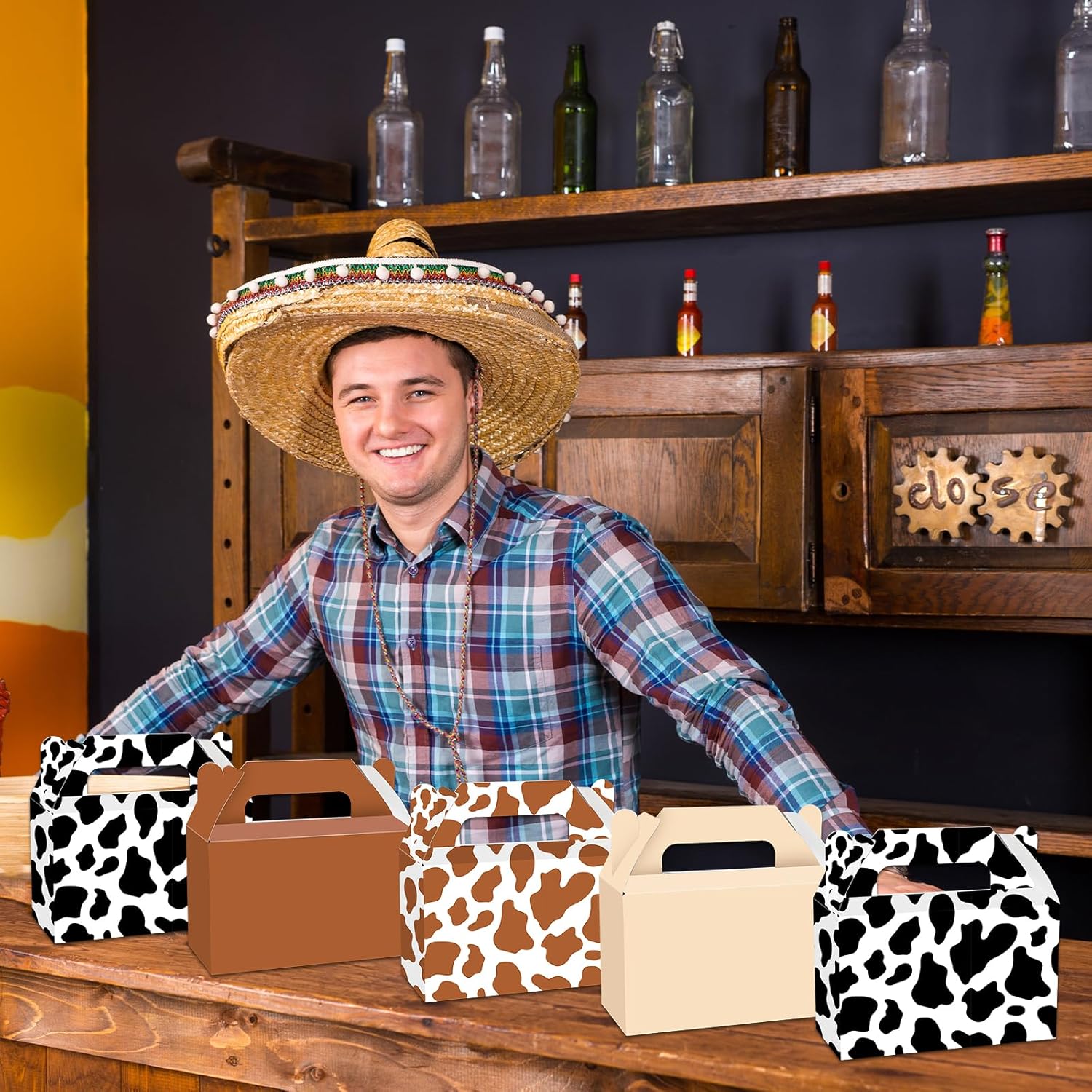 12Pcs Western Theme Candy Boxes for Parties