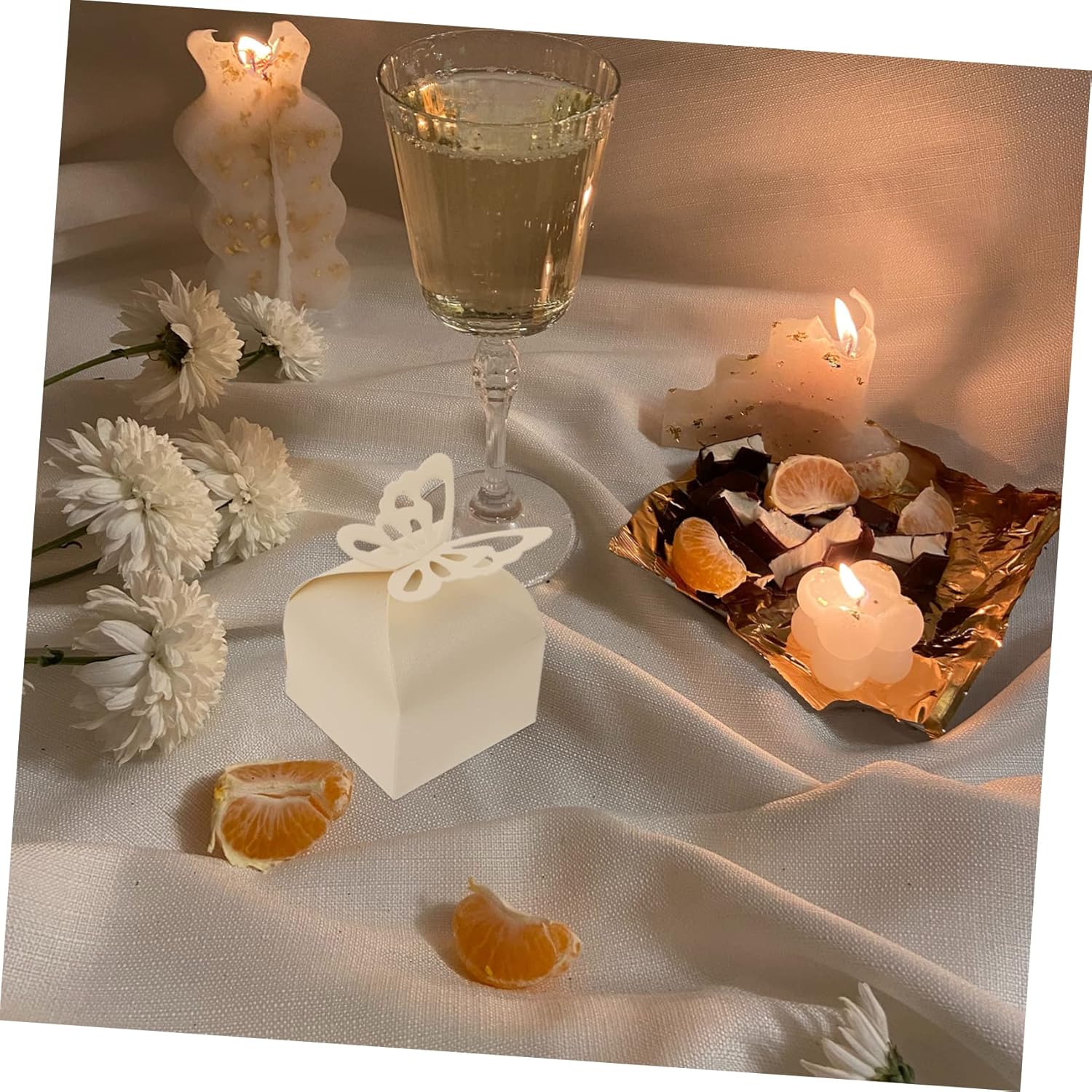 Didiseaon 50pcs Hollow Out Butterflies Candy Boxes for Weddings and Parties