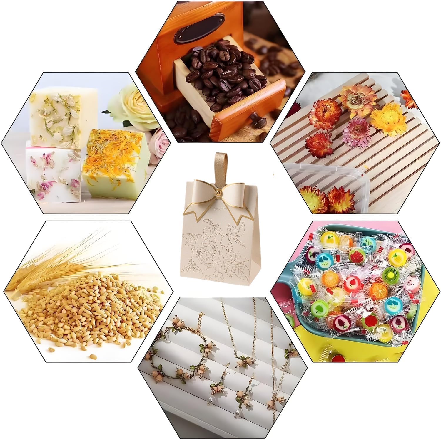 QRZLP 10PCS Candy Boxes with Floral Decor