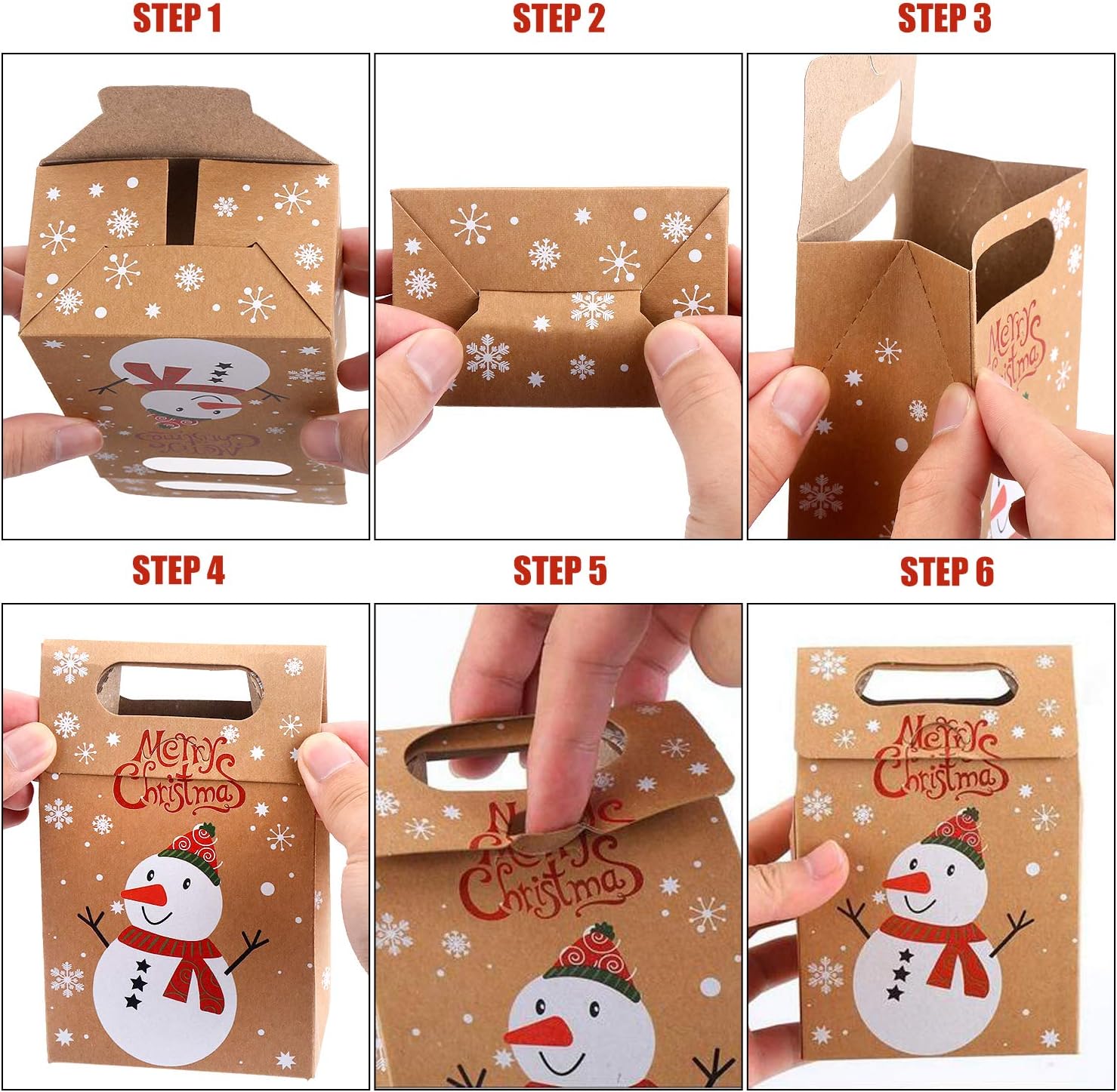 STEFORD Christmas Kraft Gift Boxes 24PCS