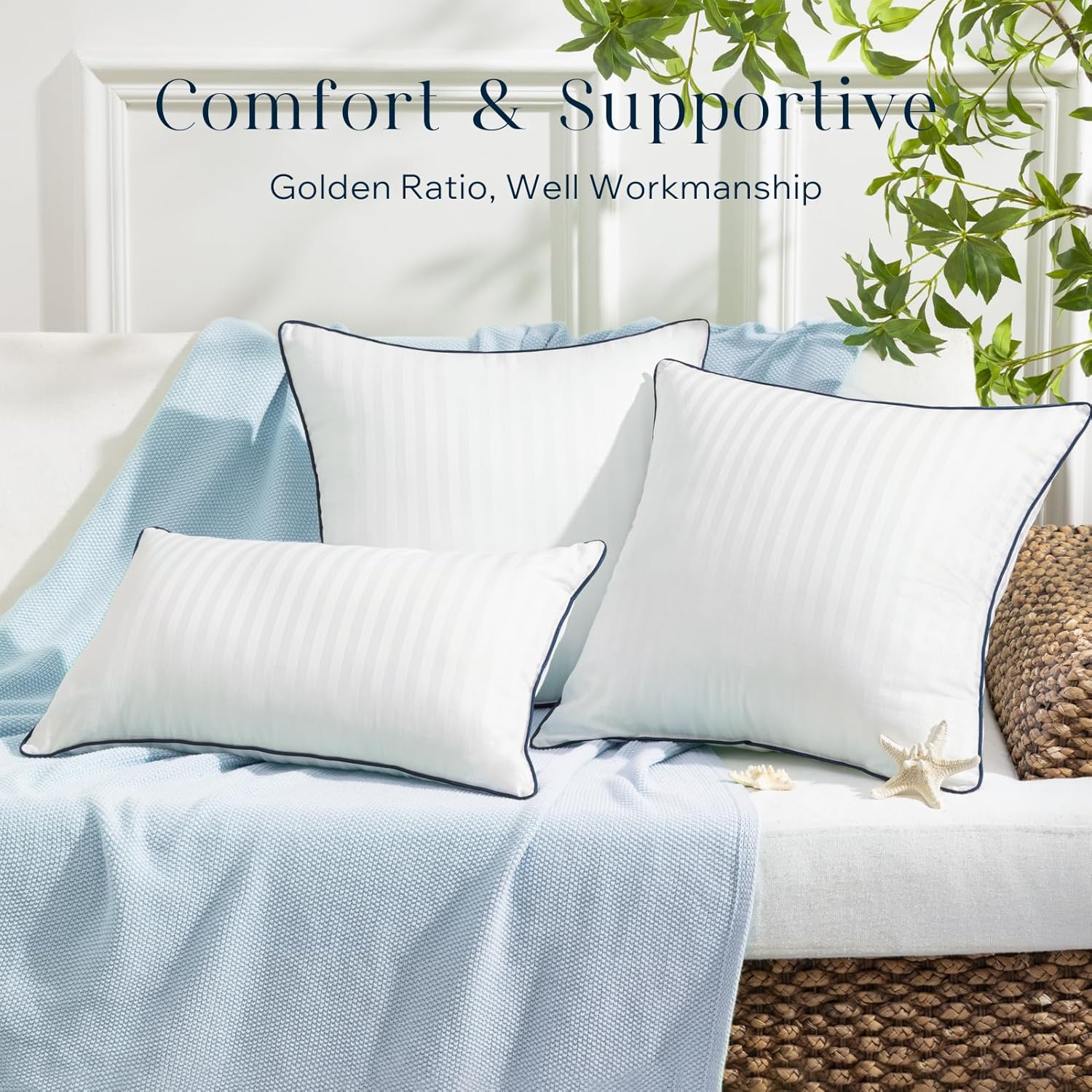 Phantoscope Water-Resistant Pillow Inserts - Pack of 2 20x20 Inch
