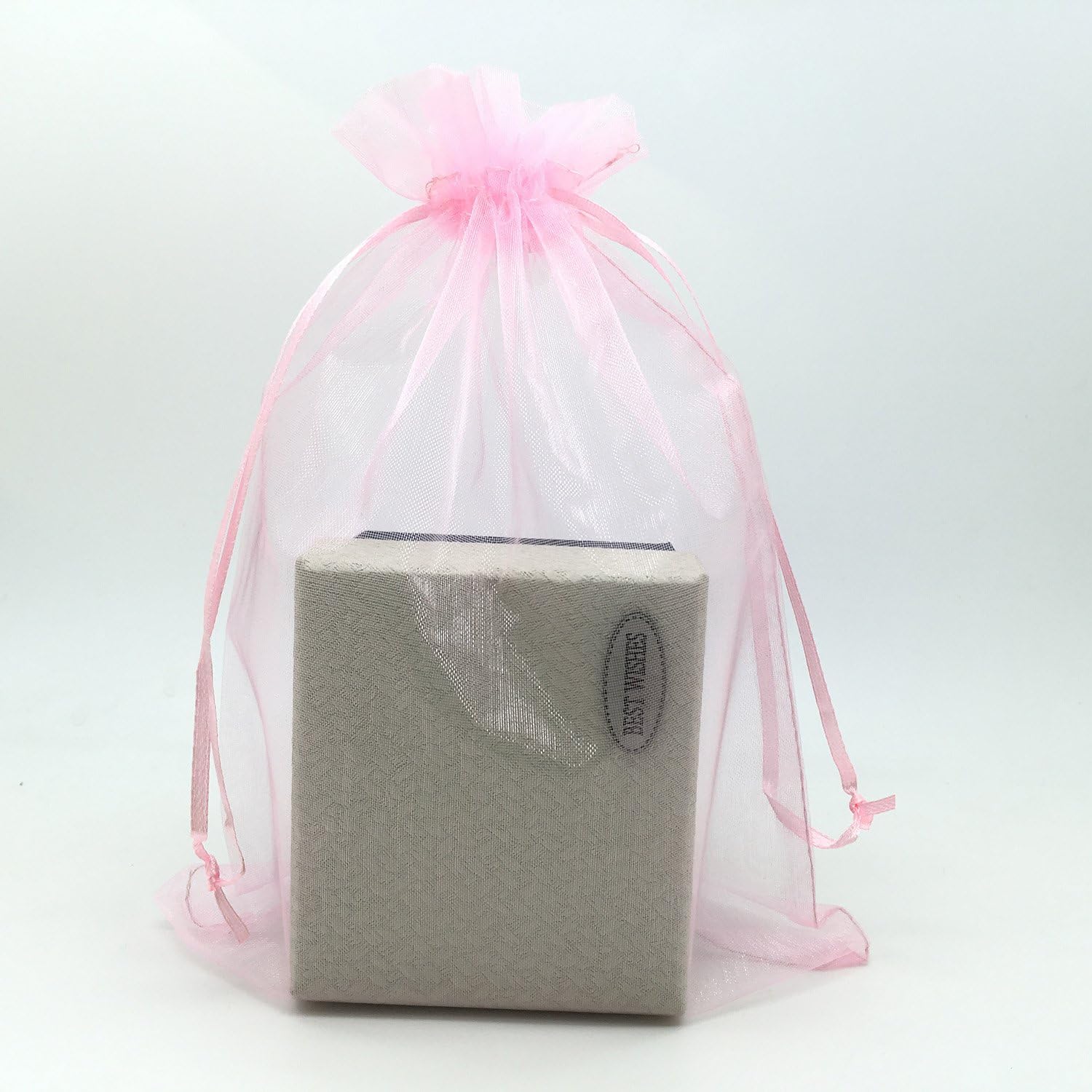 100pcs Organza Drawstring Gift Bags 6x9 Inches Pink
