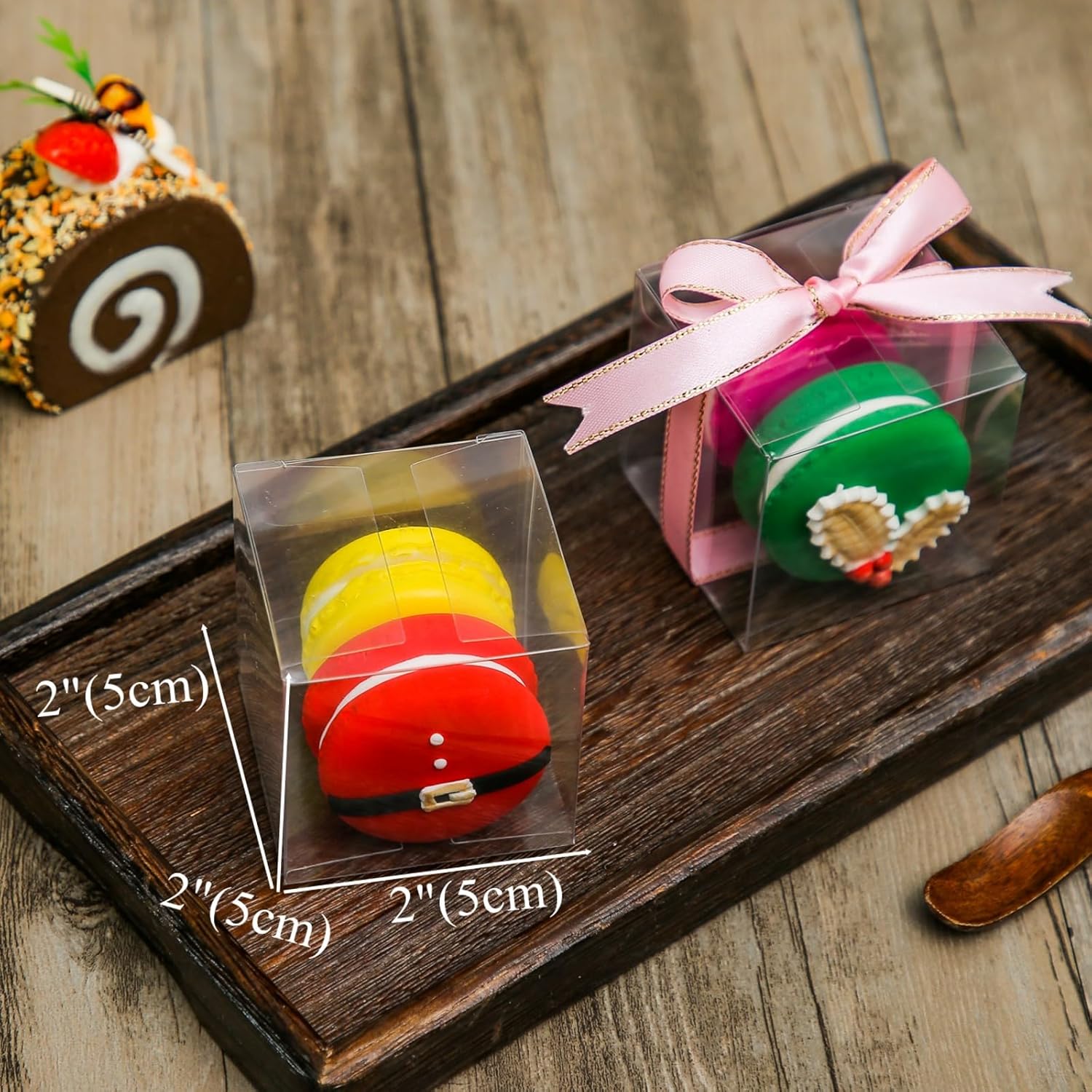 100 Pack Clear Gift Boxes for Macarons and Small Treats