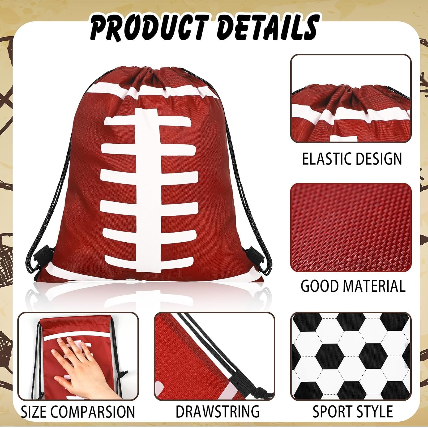 12 Pcs 17 Inch Balls Style Drawstring Bags