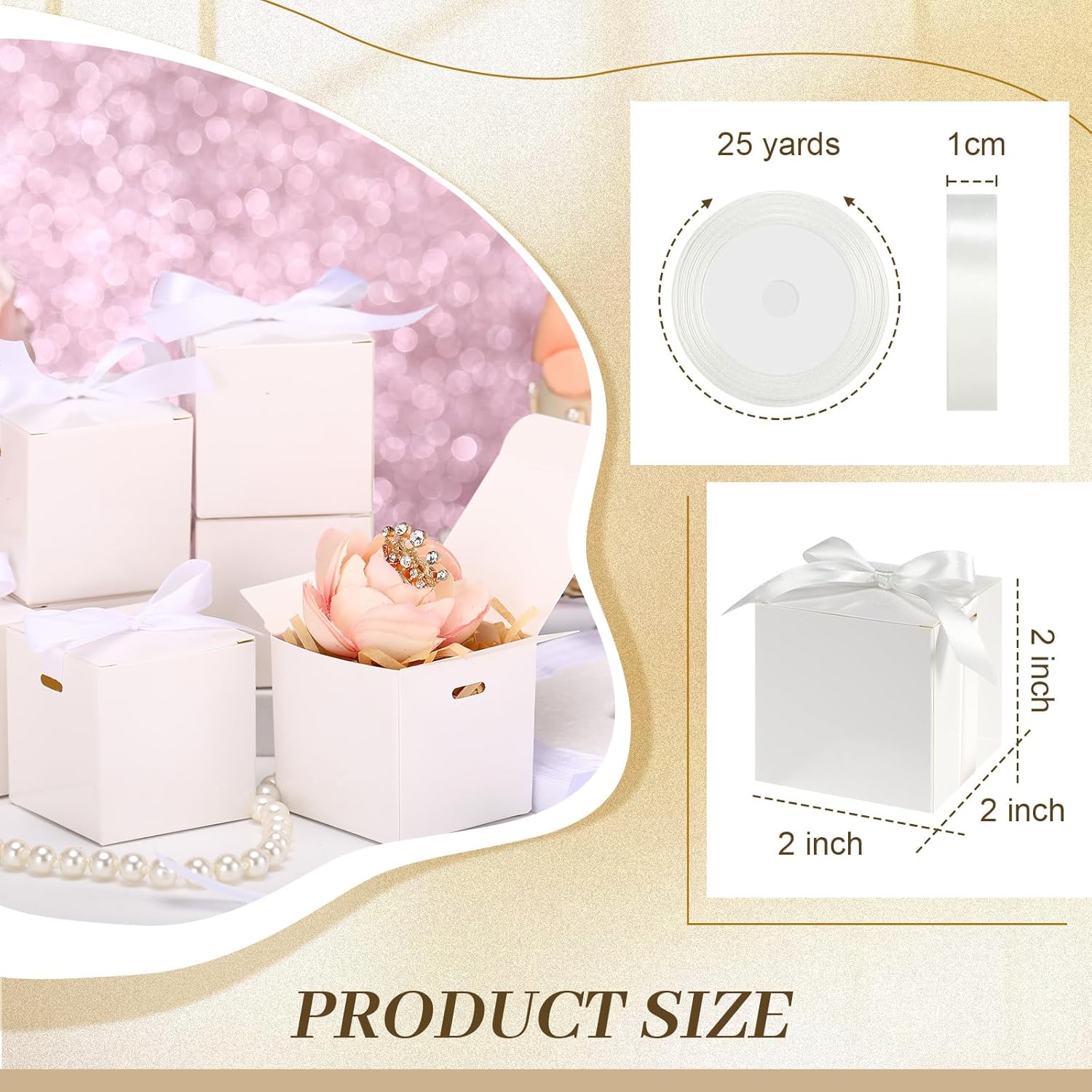 48 Pcs Mini Wedding Gift Boxes with Ribbon