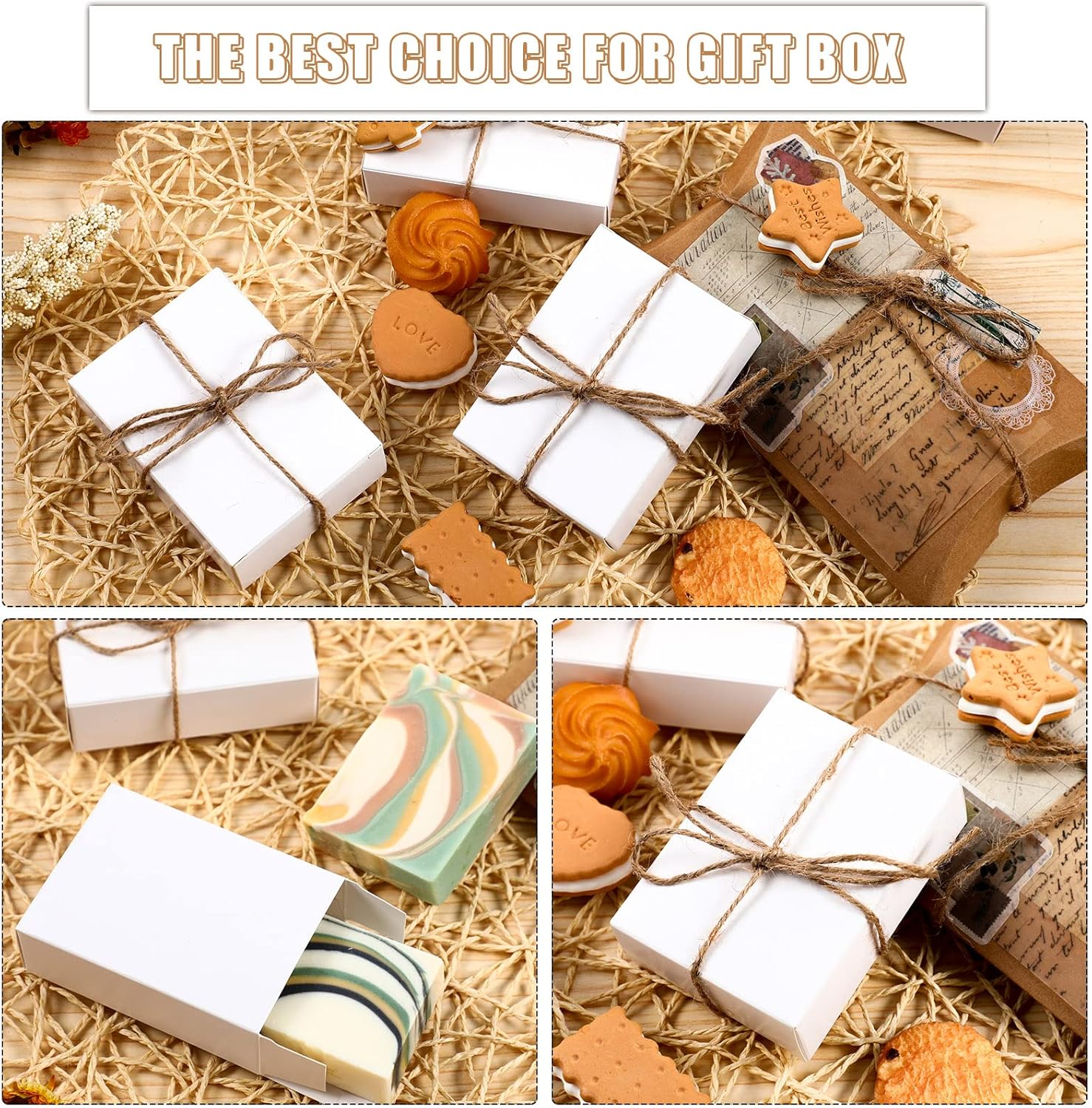 50 Pcs Kraft Soap Boxes for Party Favors and Gifts