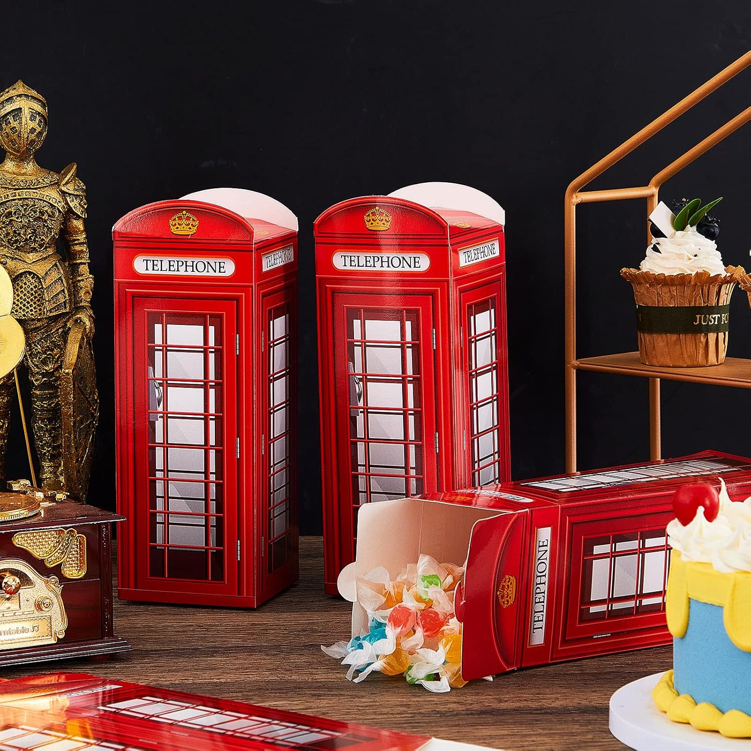 Watersay 16 Pcs British Party Decorations Candy Boxes