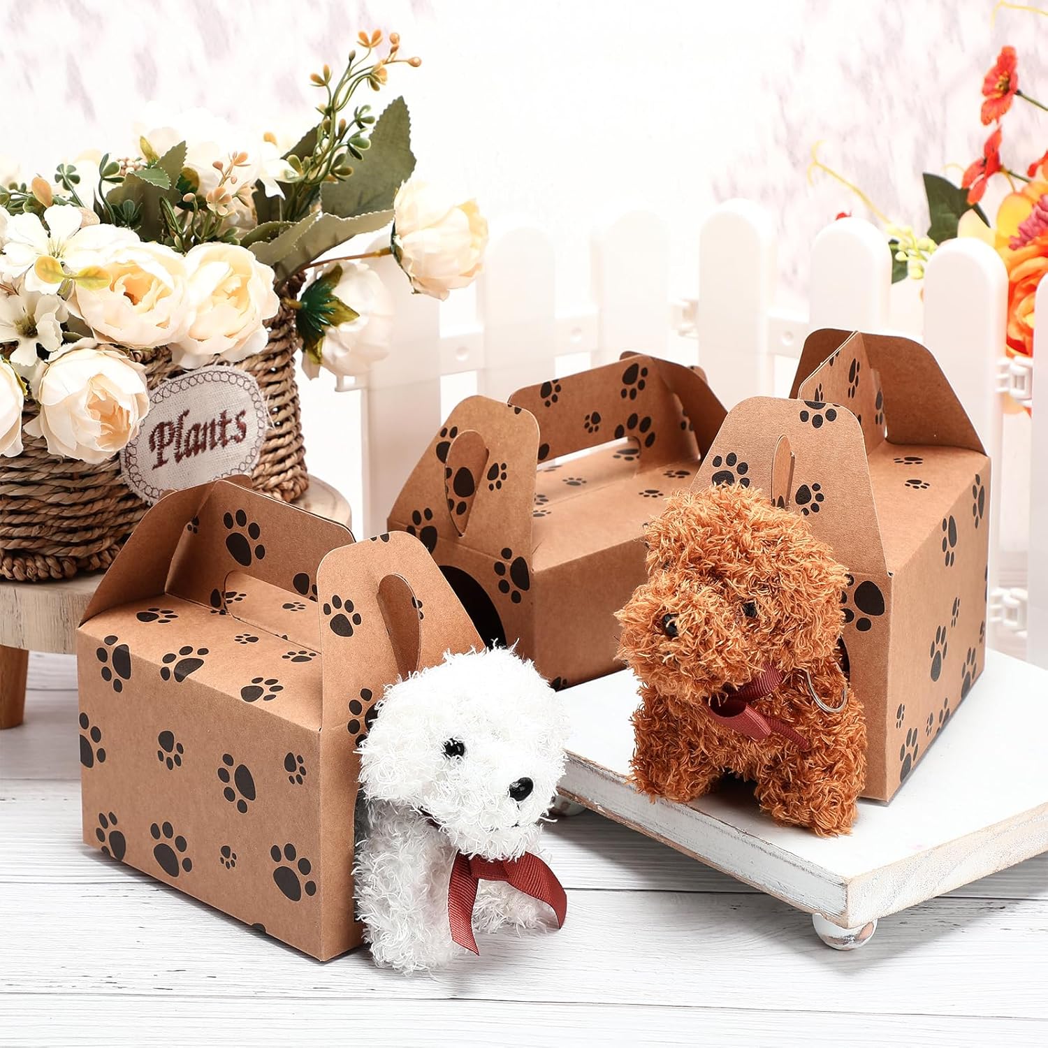 30 Pcs Paw Print Party Favor Boxes for Adoption and Weddings