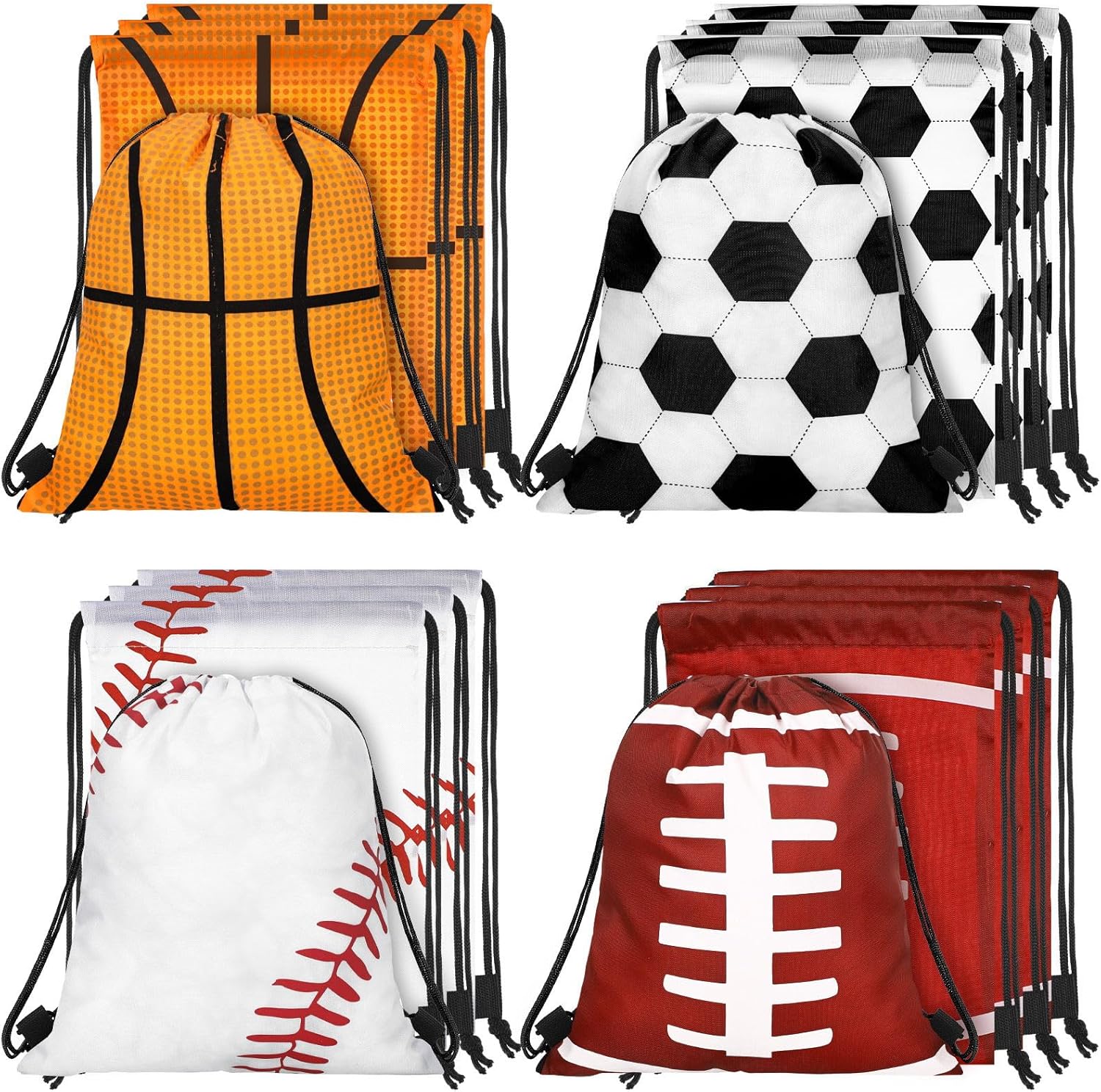 12 Pcs 17 Inch Balls Style Drawstring Bags