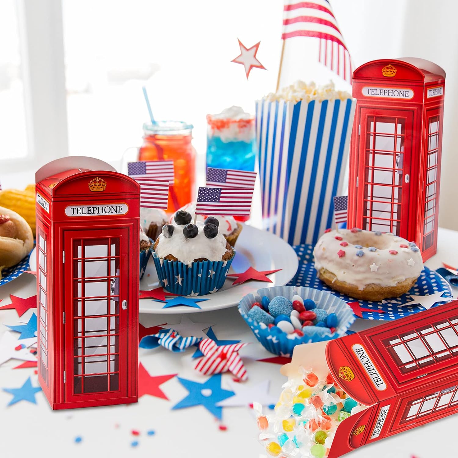 Watersay 16 Pcs British Party Decorations Candy Boxes