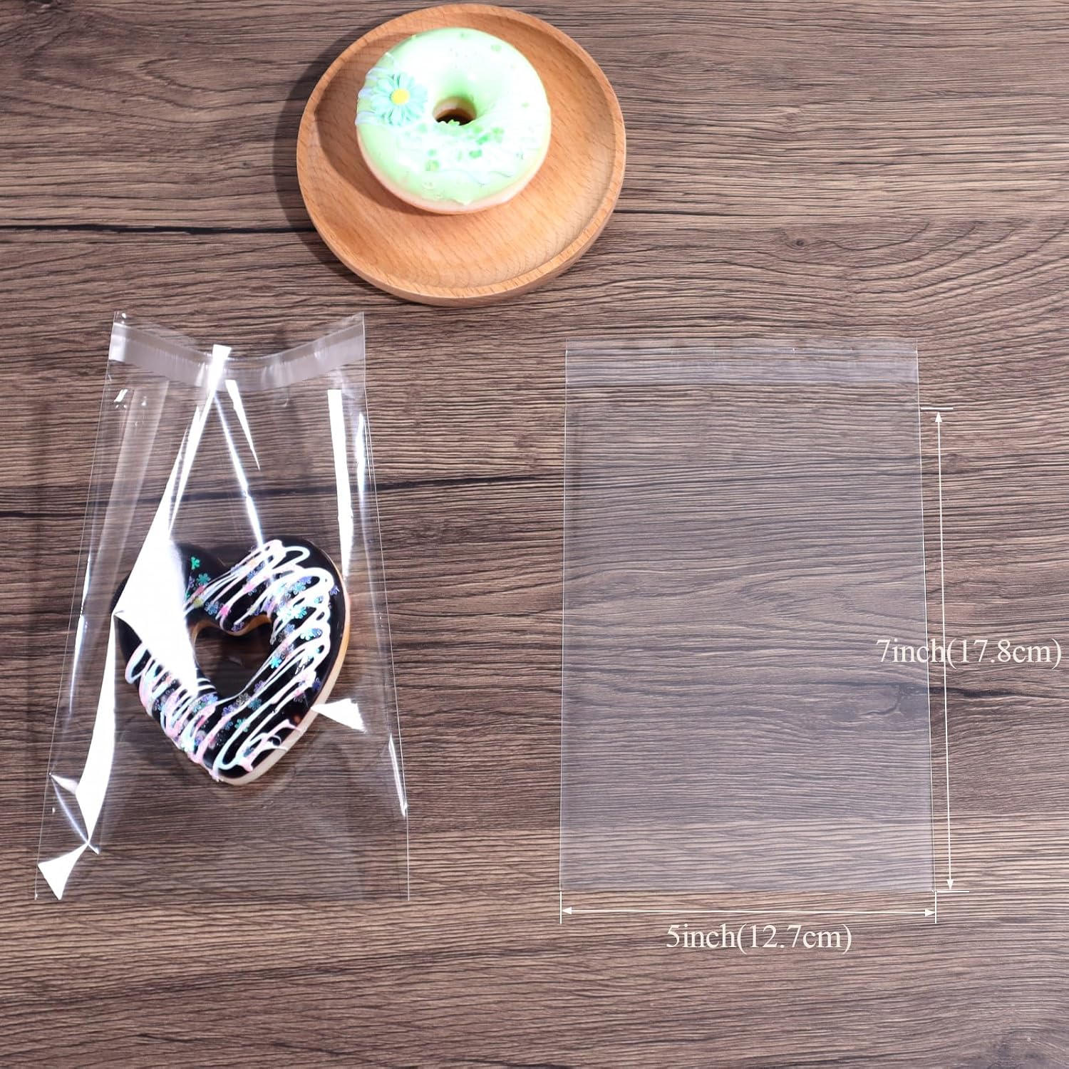 RomanticBaking 500Pcs Clear Cellophane Bags for Treats and Gifts