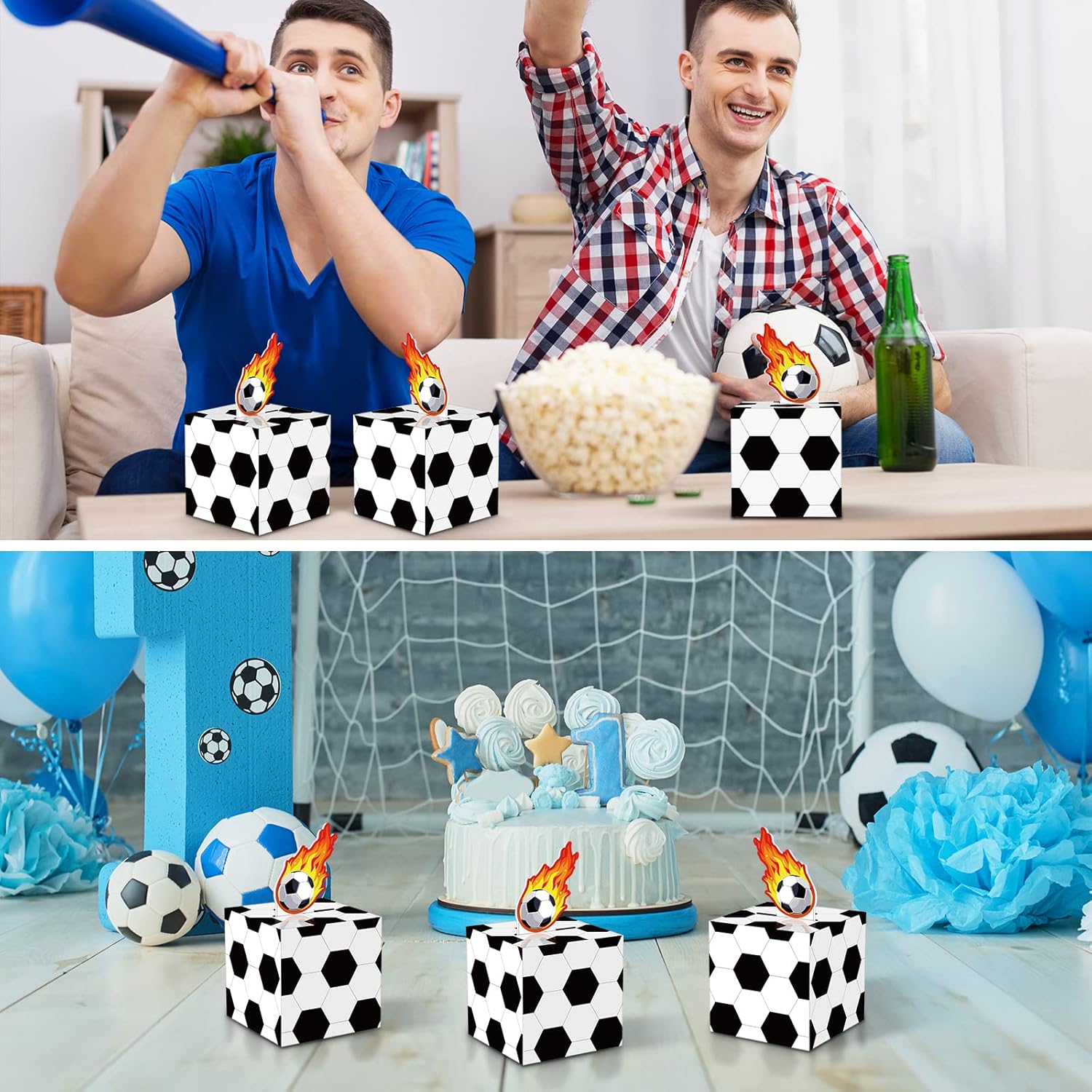 Frienda 36 Pcs Soccer Party Favor Boxes for Football Themed Events