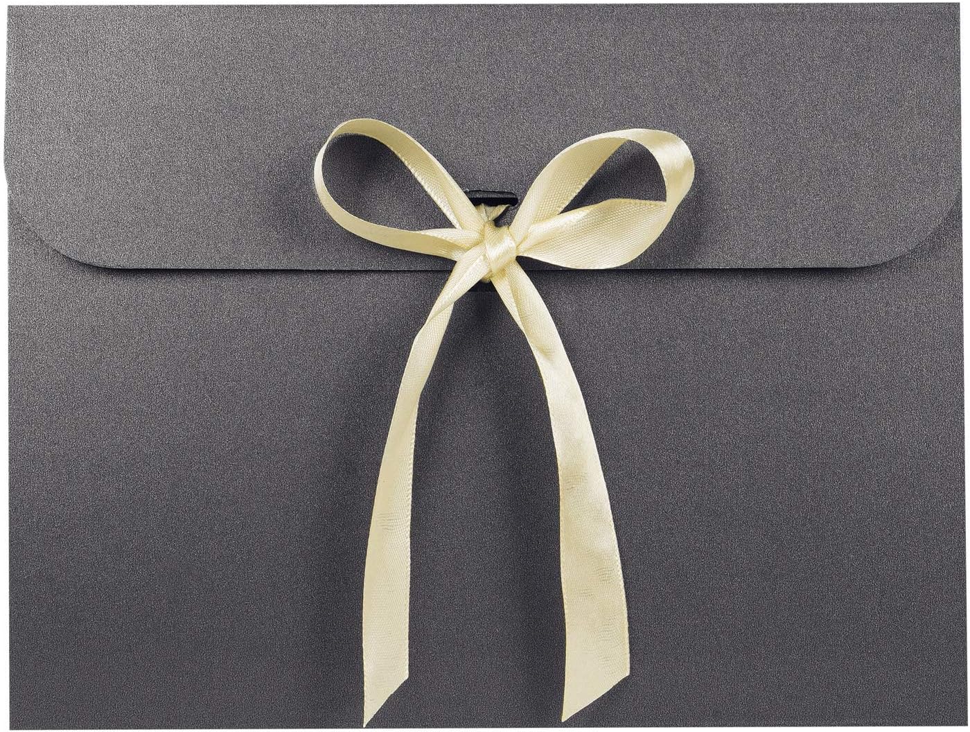 10PCS Gift Envelopes with Ribbon Bowknot Black