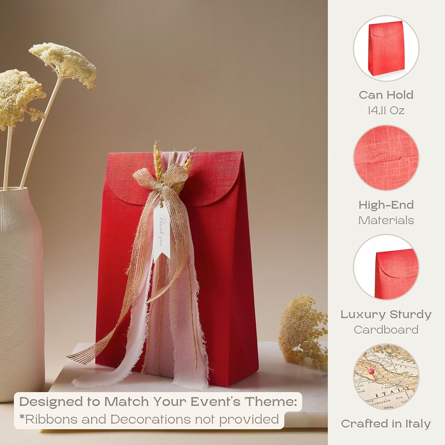 Boxes Craftory 20 Pack Party Favor Boxes Red Silk