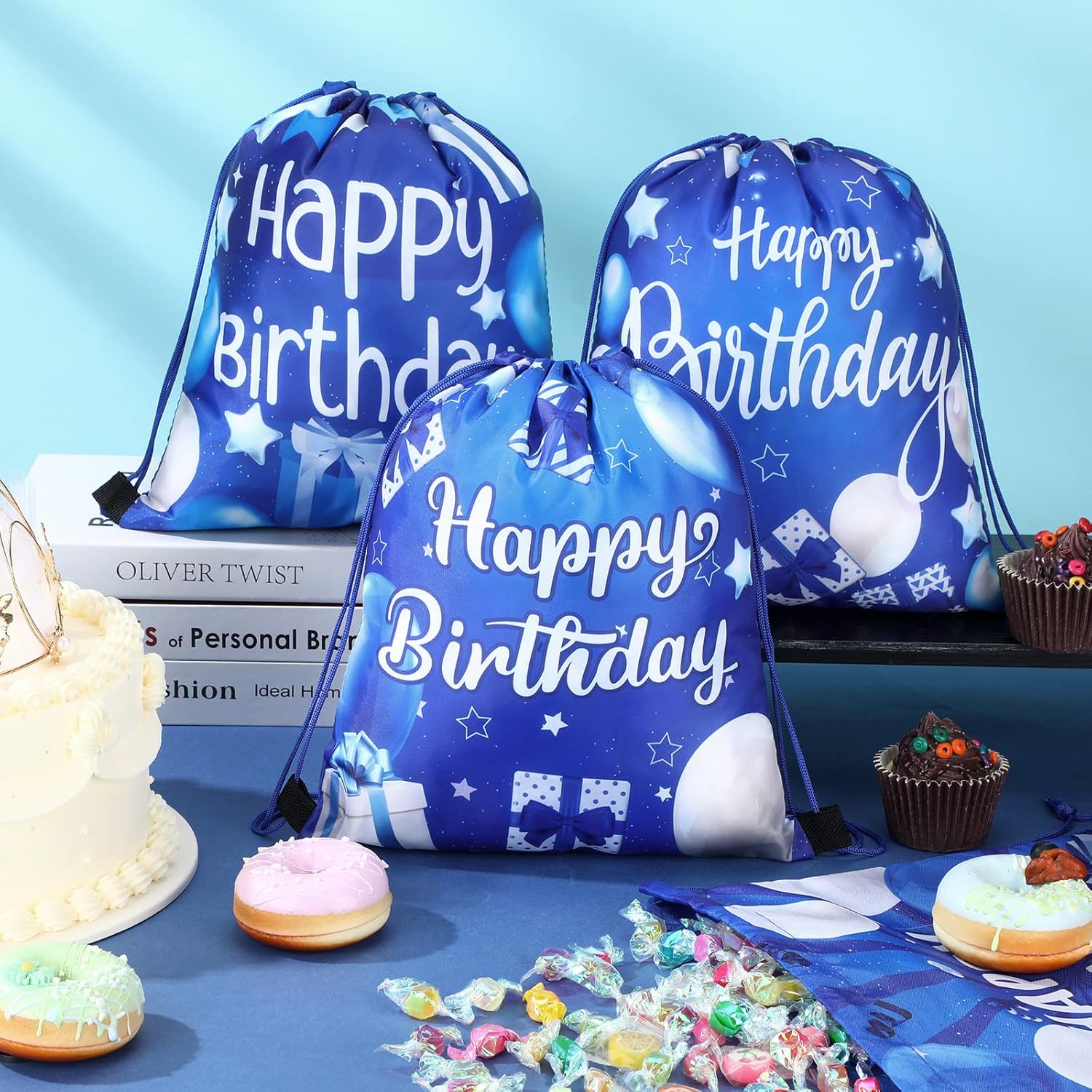 Talltalk 24 Pcs Navy Blue Birthday Gift Bags
