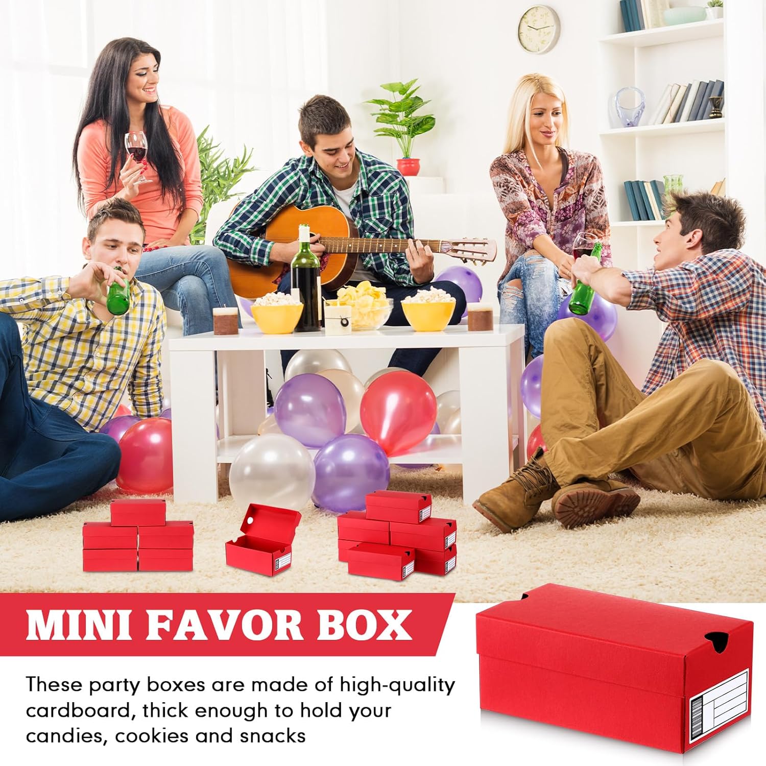 20 Piece Mini Shoe Gift Boxes for Party Favors Red