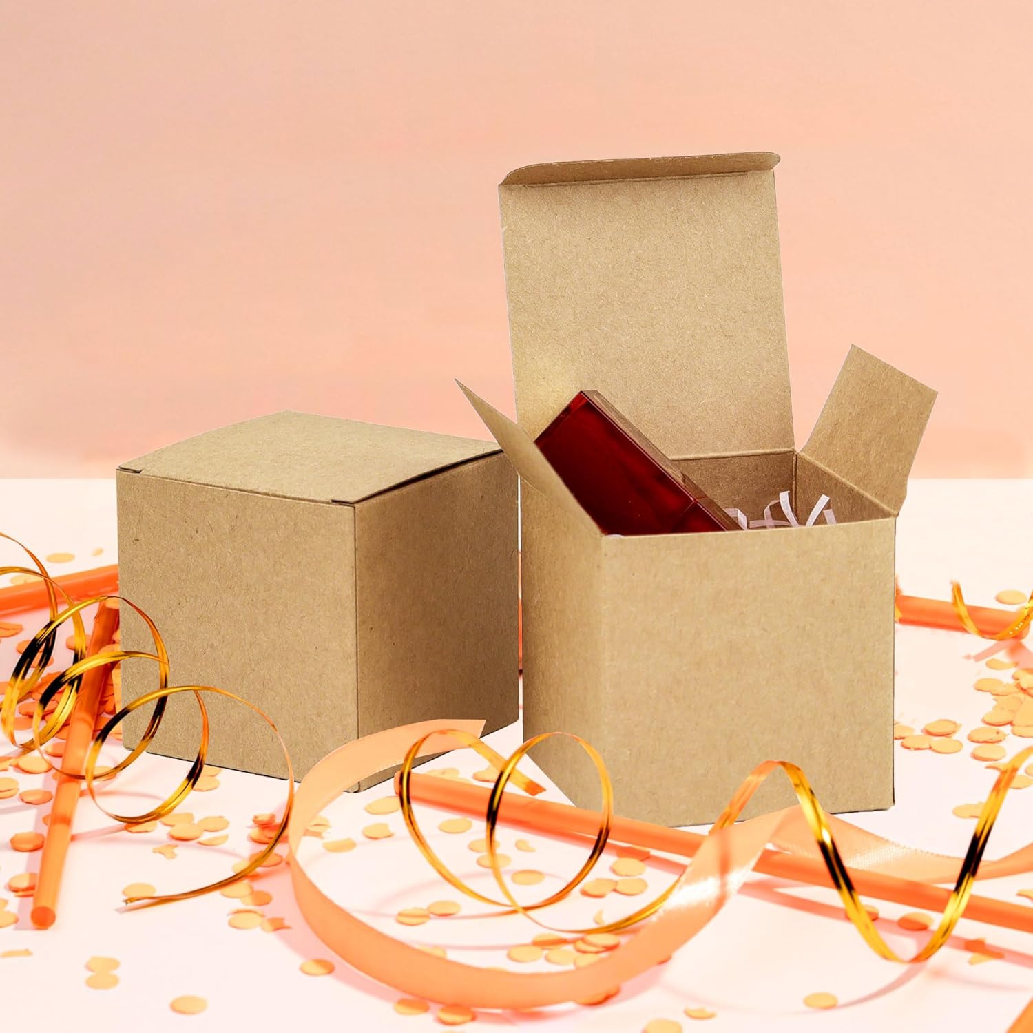 25pcs Kraft Paper Wedding Favor Boxes 315x315x315 Inch Brown
