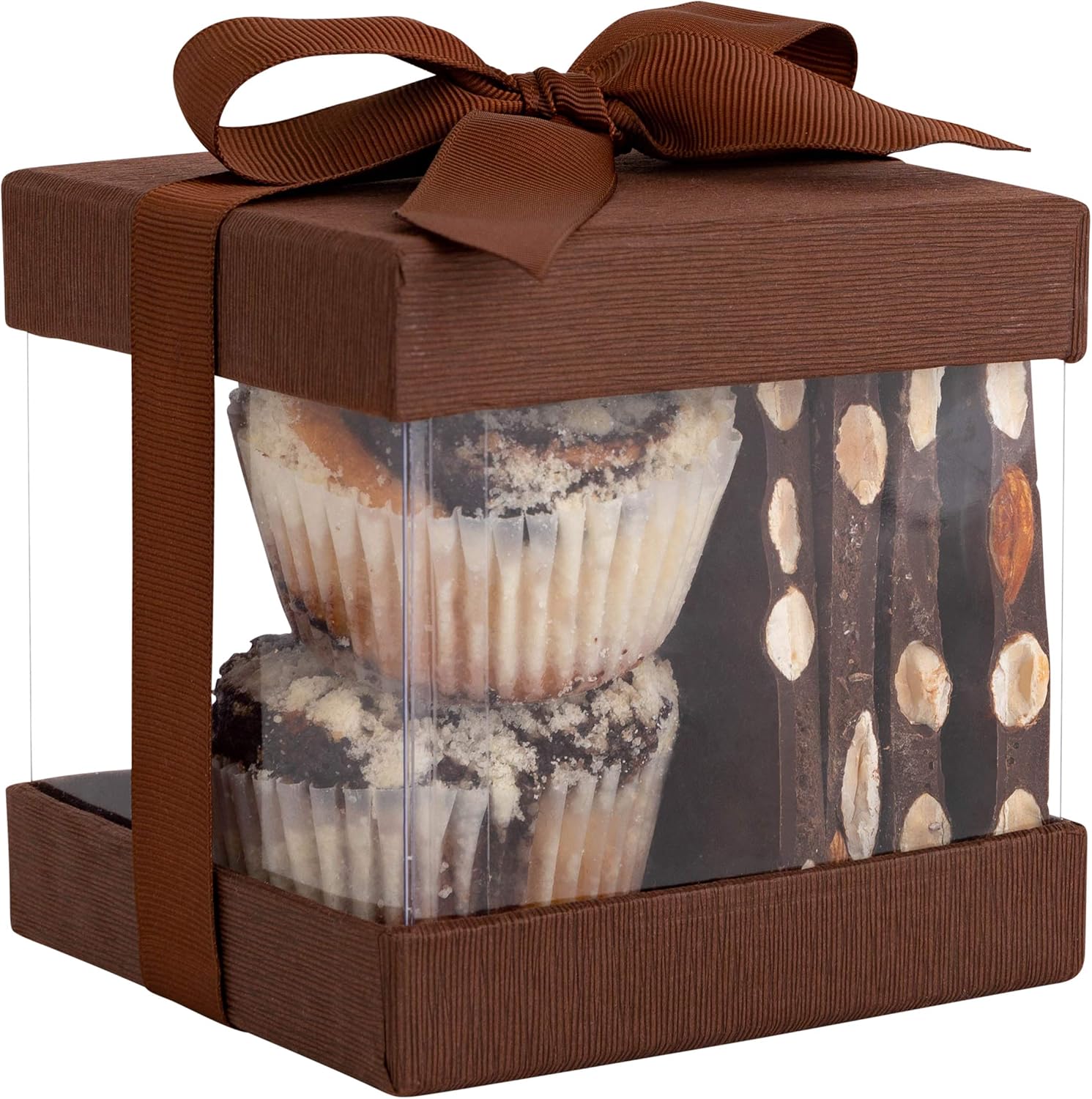 Hammont Clear Gift Box 6 Pack Brown 4x4x4