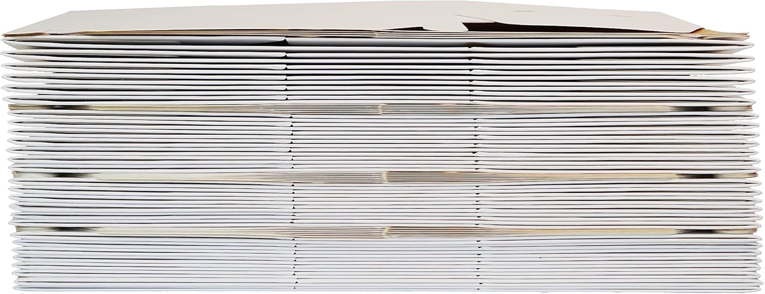 PandaPandaPPS 50 Pack White Gable Boxes 825x5x4 for Gifts and Parties