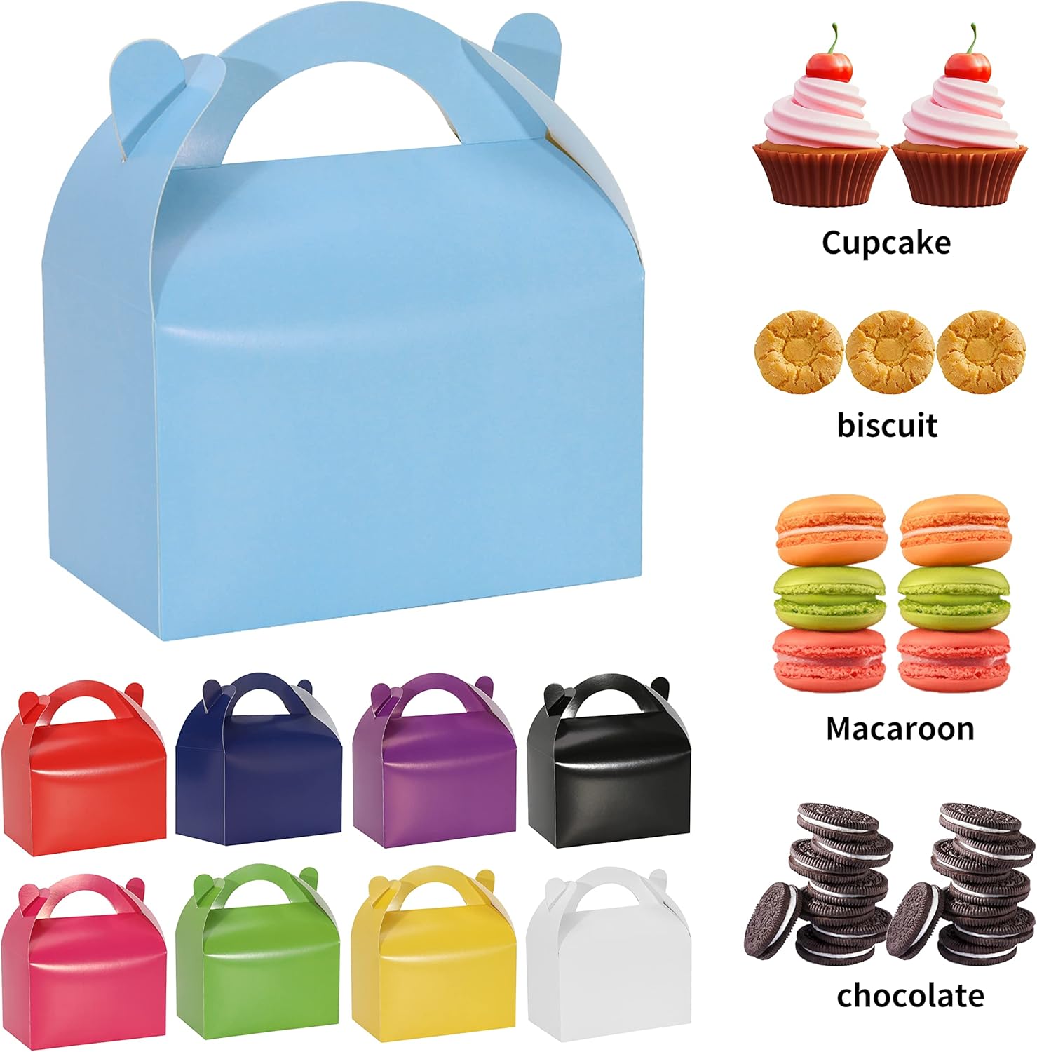 Bssay 30 Pack Treat Boxes with Handles for Parties