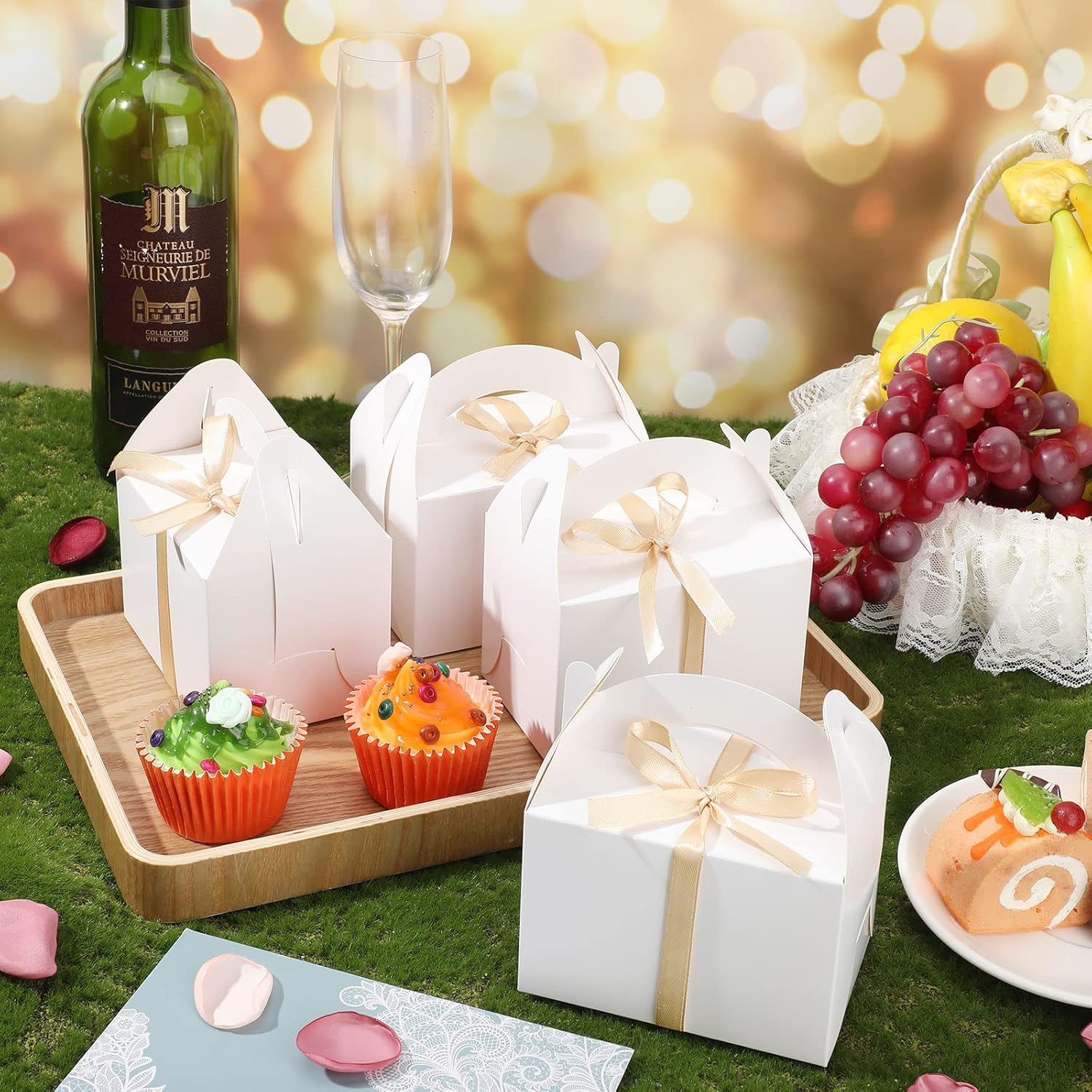 60 Pieces White Gable Gift Boxes for Parties