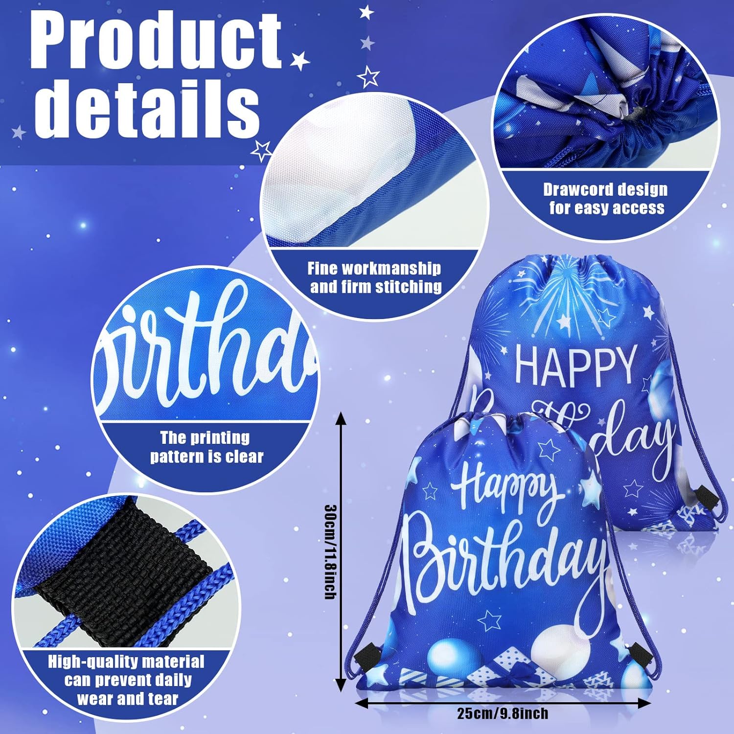 Talltalk 24 Pcs Navy Blue Birthday Gift Bags