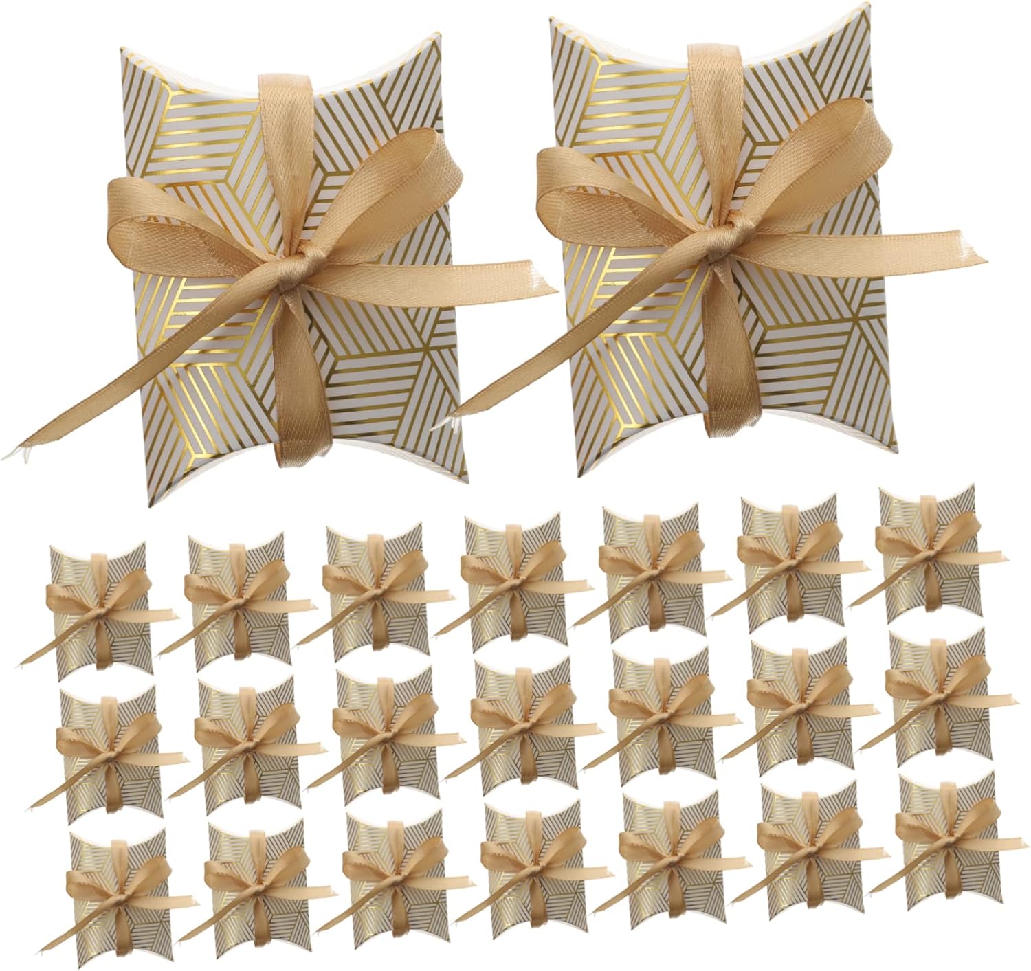 BIUDECO 50Pcs Foil Pillow Boxes for Party Favors