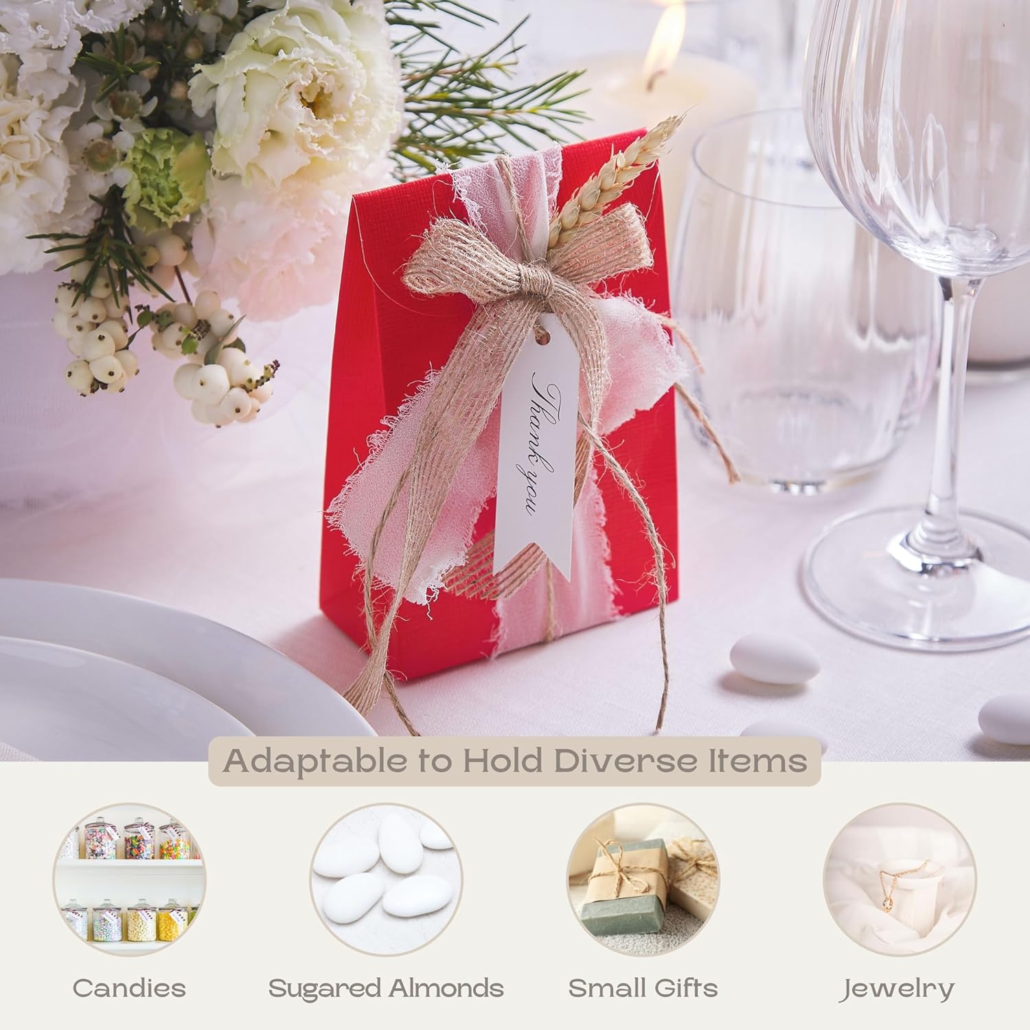 Boxes Craftory 20 Pack Red Silk Party Favor Boxes