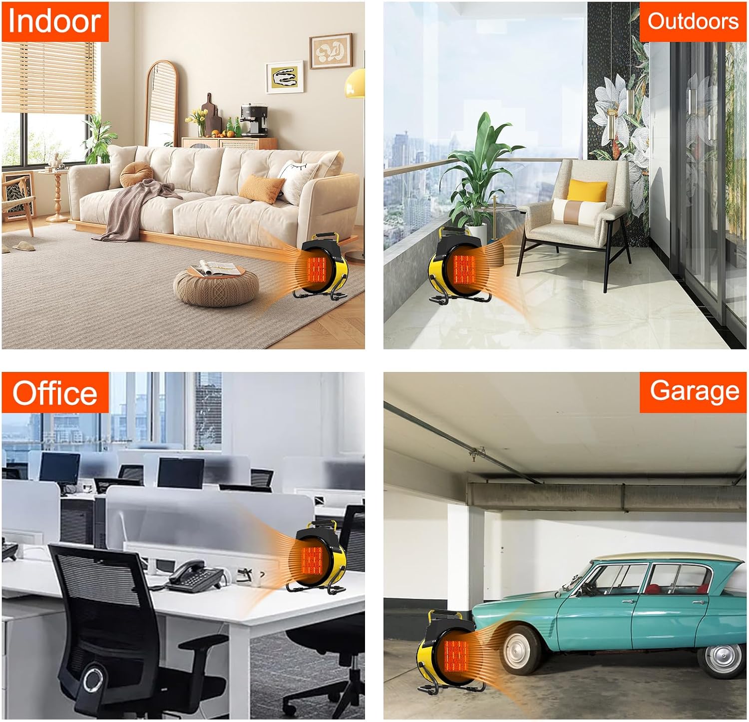 Portable 1500W Electric Heater with 3 Modes