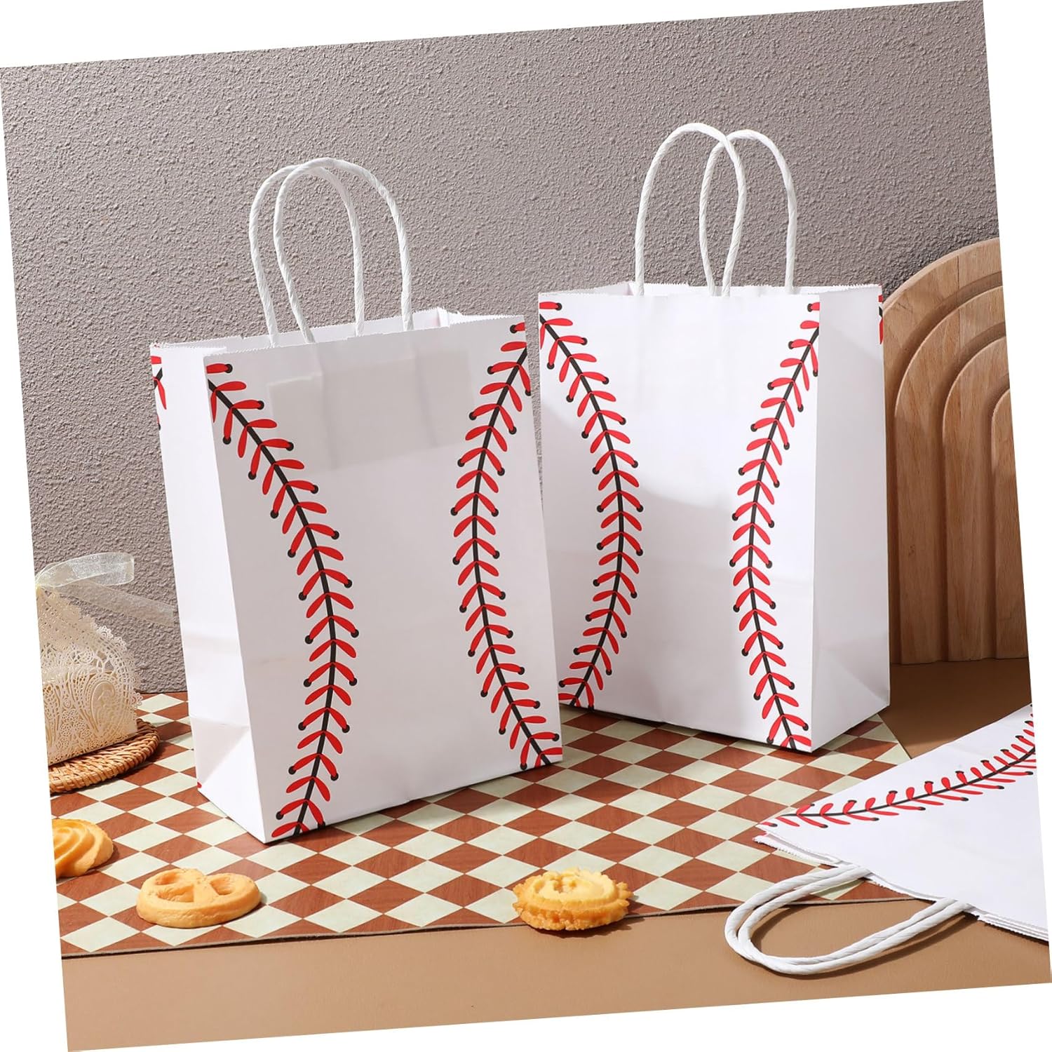 Totority 12pcs Baseball Themed Candy Bags for Party Favor