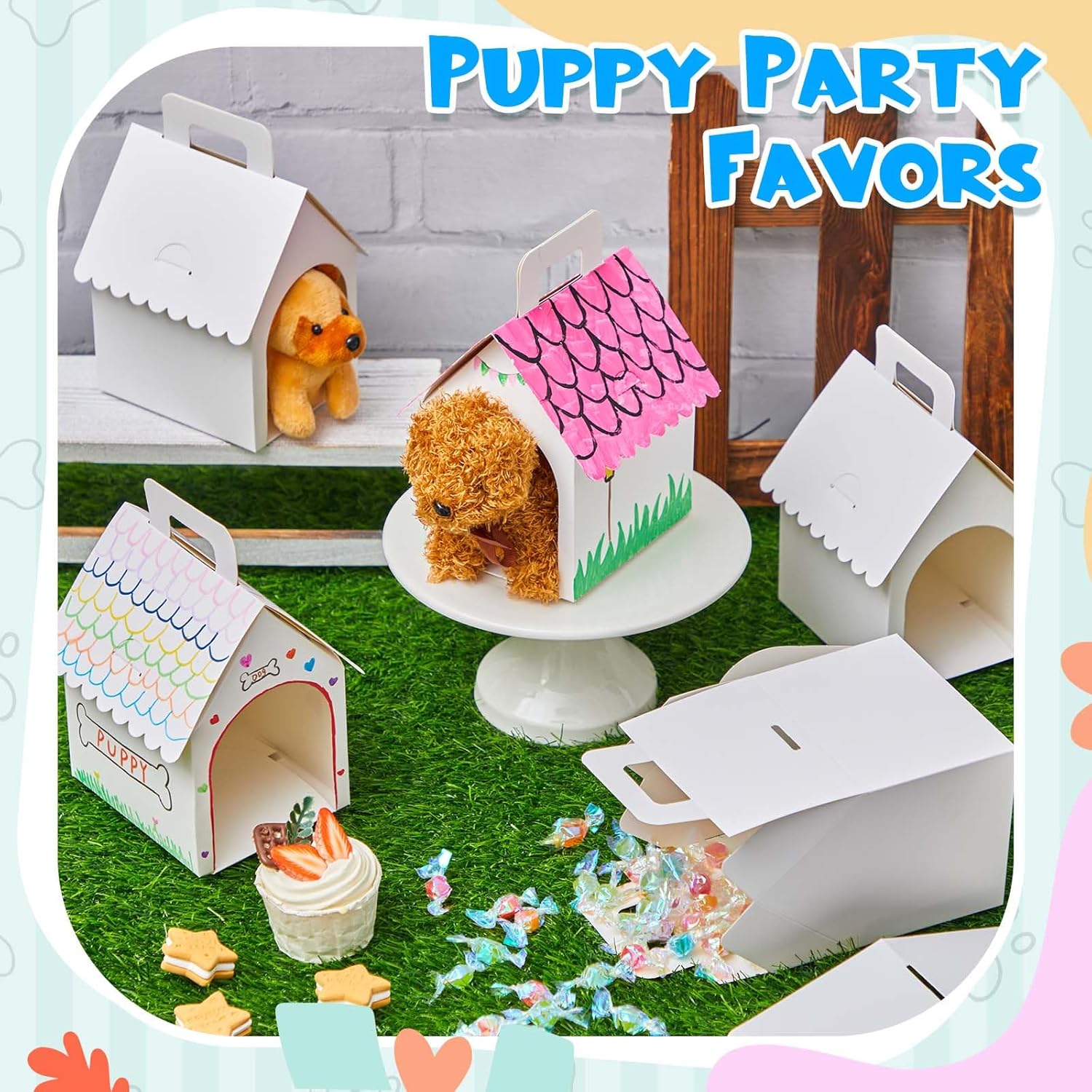 ShinyRelief 16 Pcs Dog Treat Gift Boxes with Handle