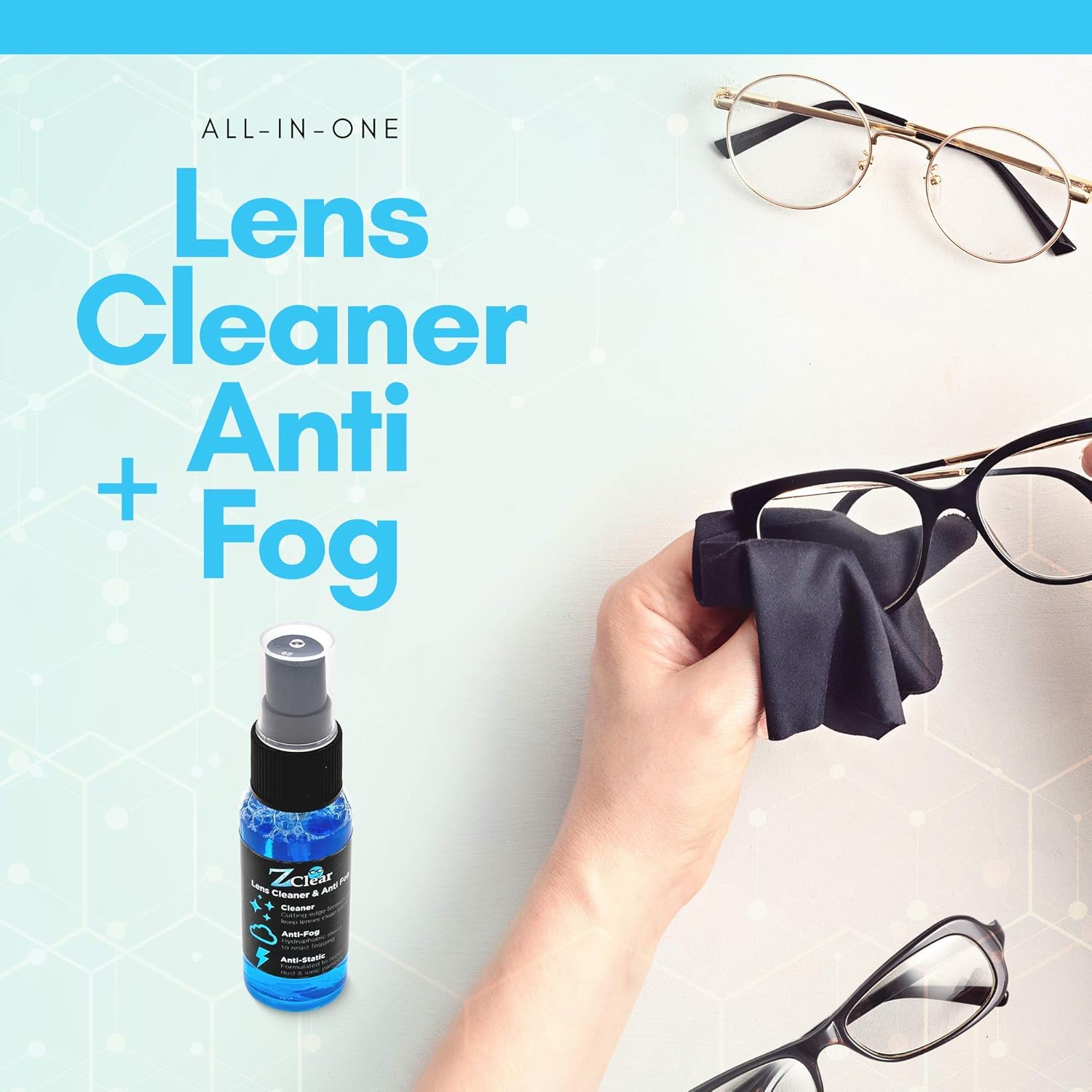 Z Clear Combo Pack 1oz Anti-Fog Spray and Microfiber Cloth
