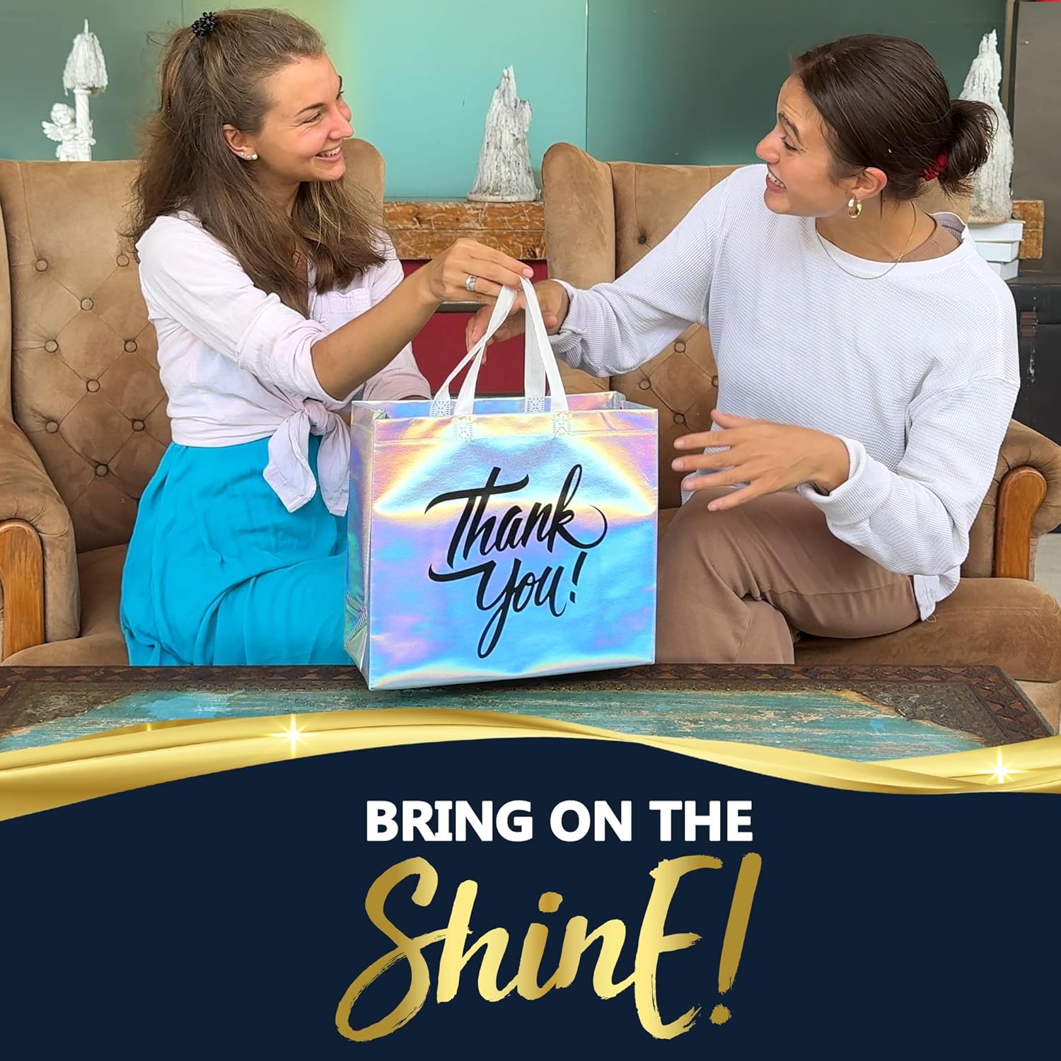 Nush Nush Holographic Thank You Gift Bags Set of 60