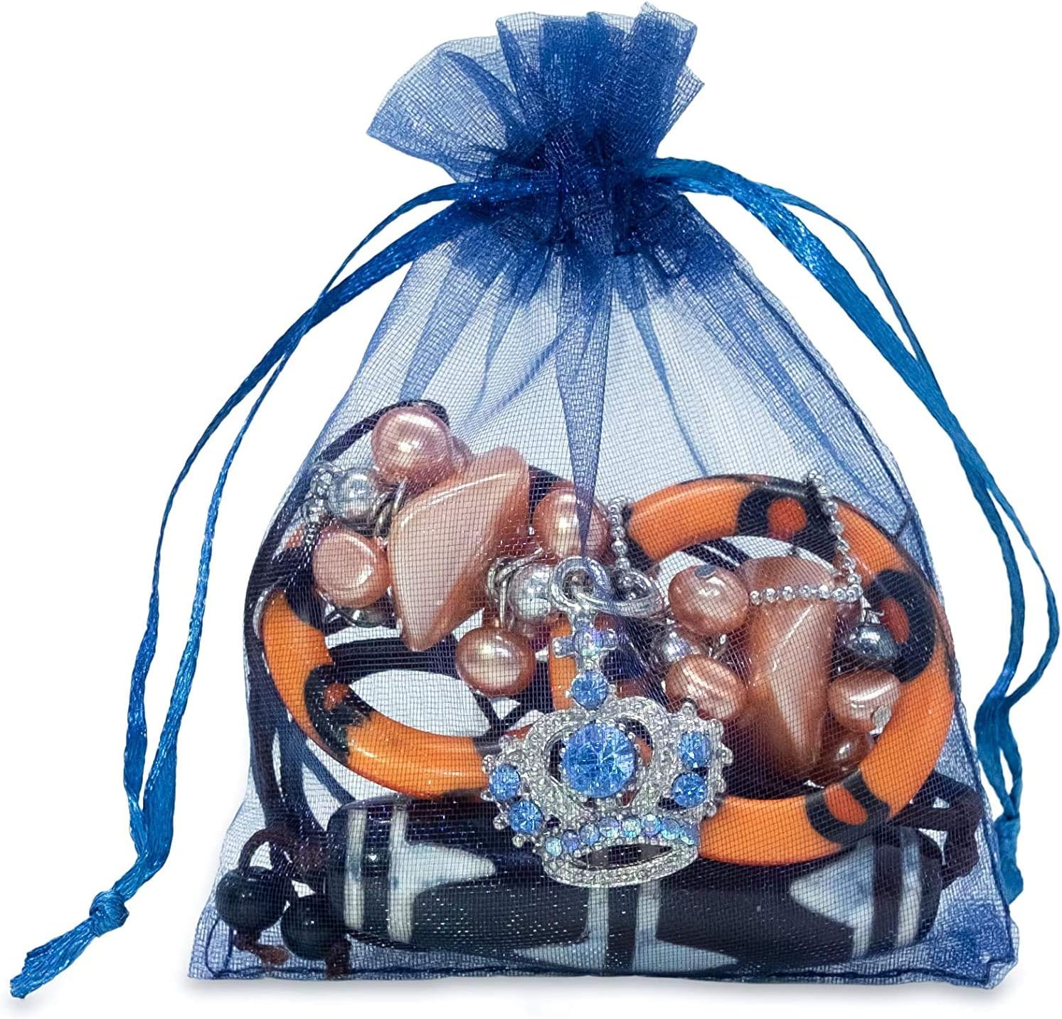 50 Pc 4x6 Inch Navy Blue Drawstring Gift Bags