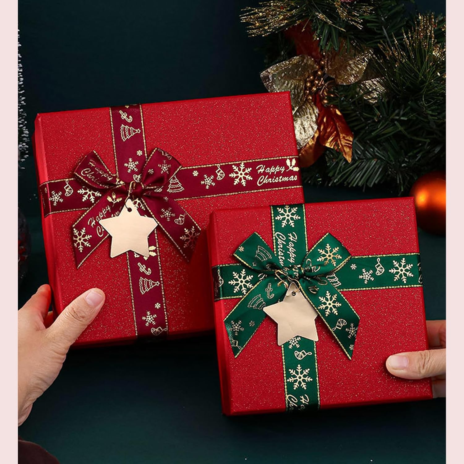 Krdrgey 4 Pack Christmas Gift Boxes with Lids