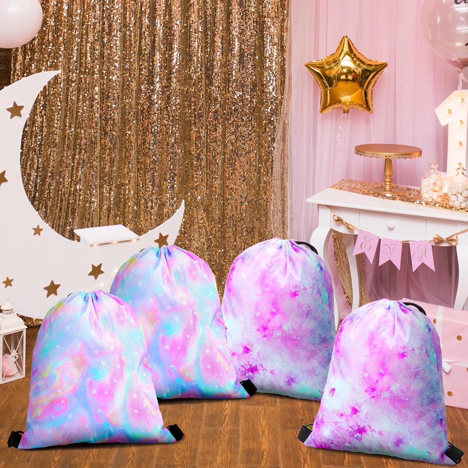 Boao 16 Pcs Tie Dye Gift Bags for Birthday Parties