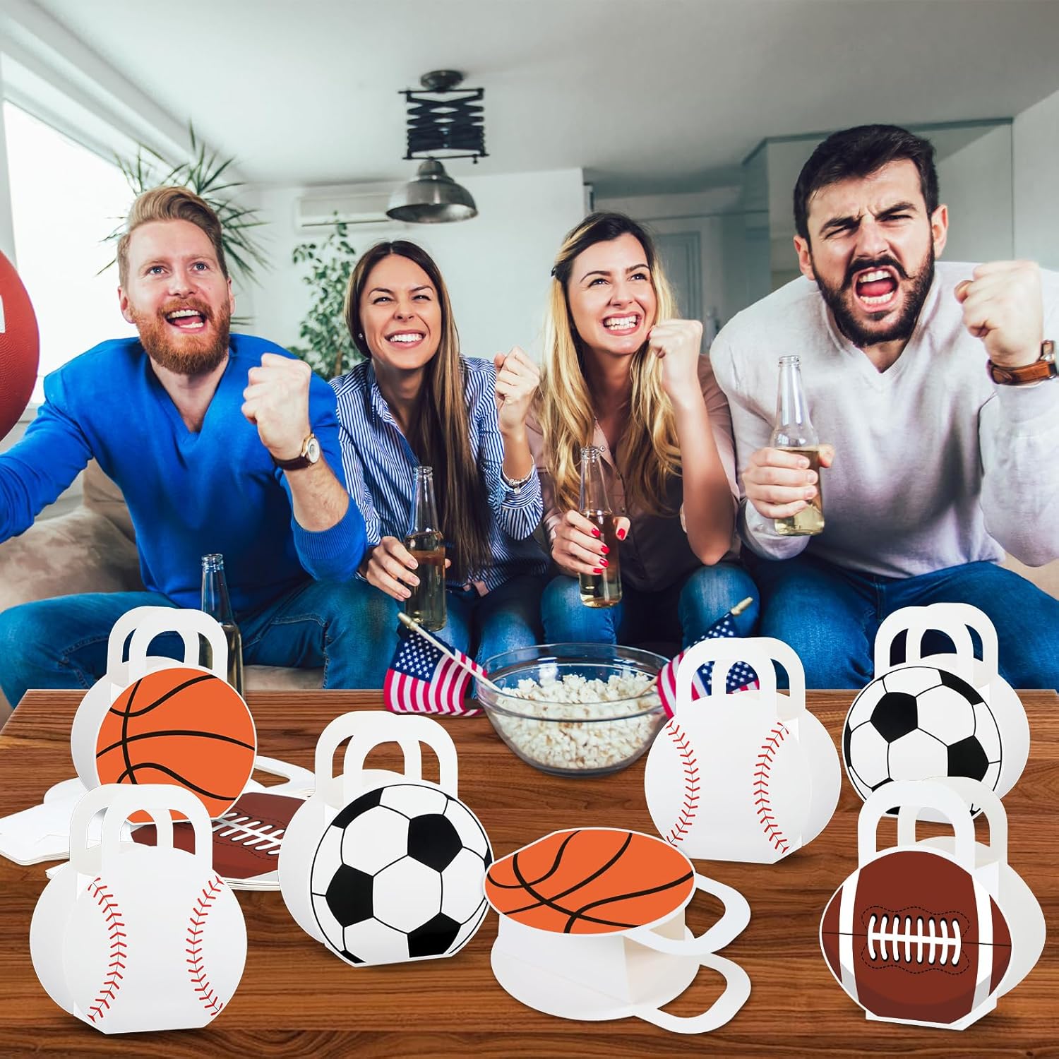 Justforjoyful 24Pcs Sports Themed Gift Bags
