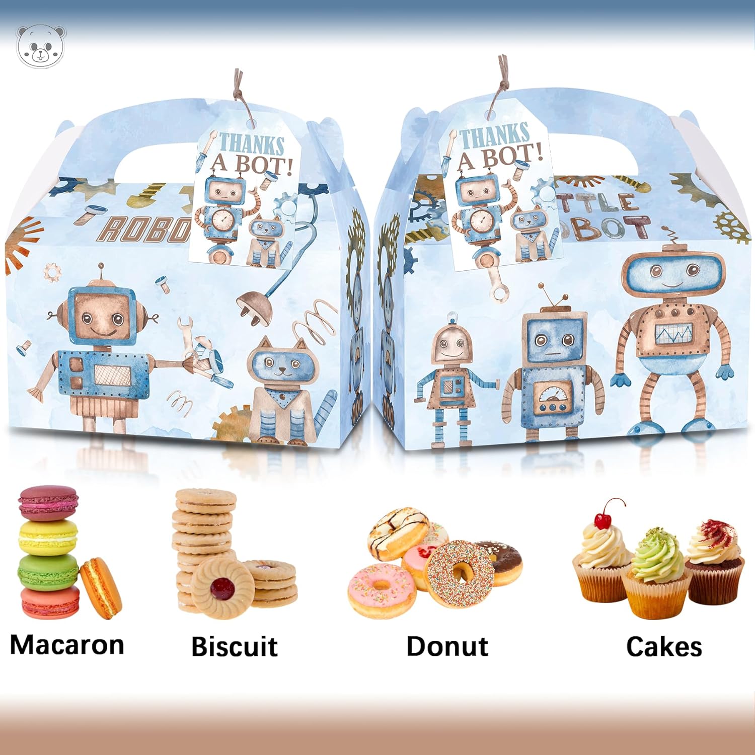 Karaqy Robot Party Favor Boxes 12 Pcs
