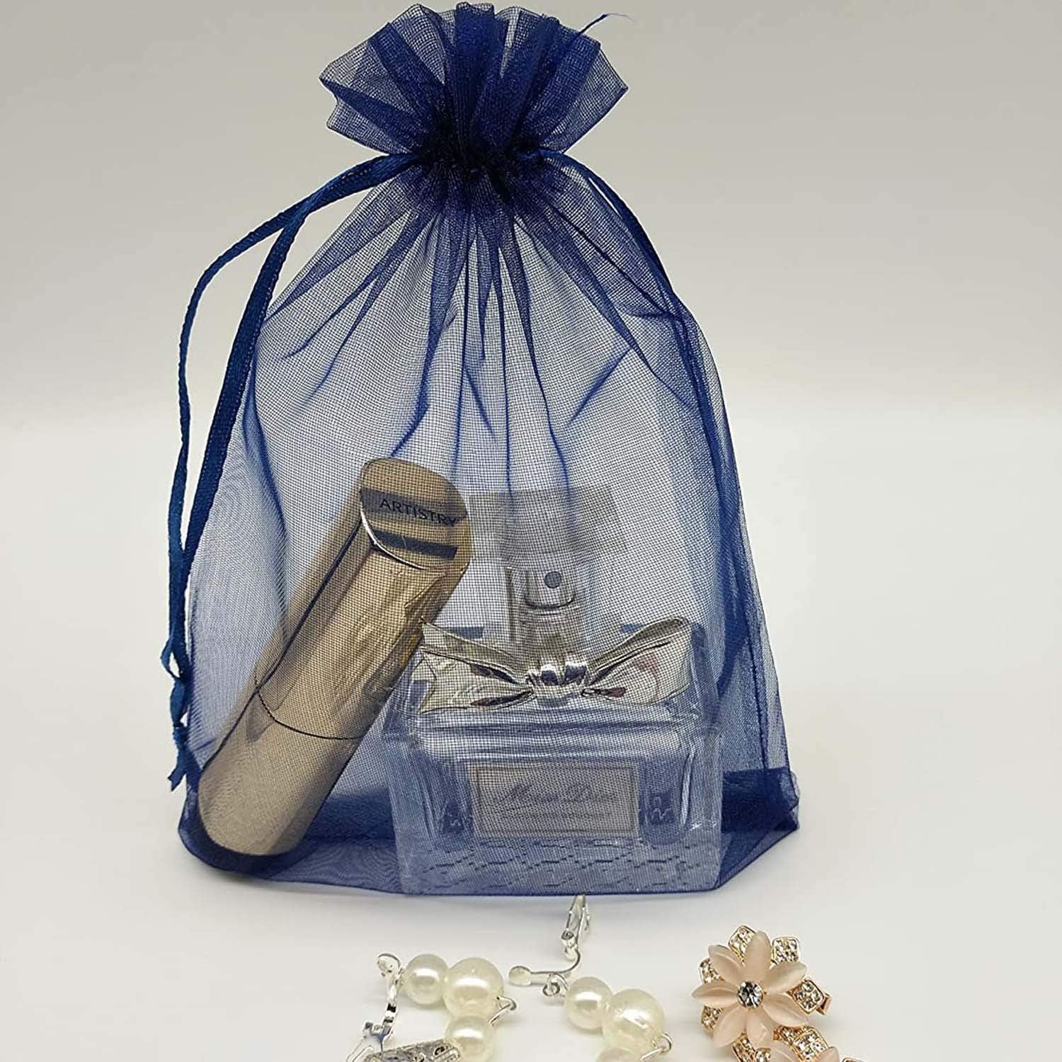 50 Pc 4x6 Inch Navy Blue Drawstring Gift Bags